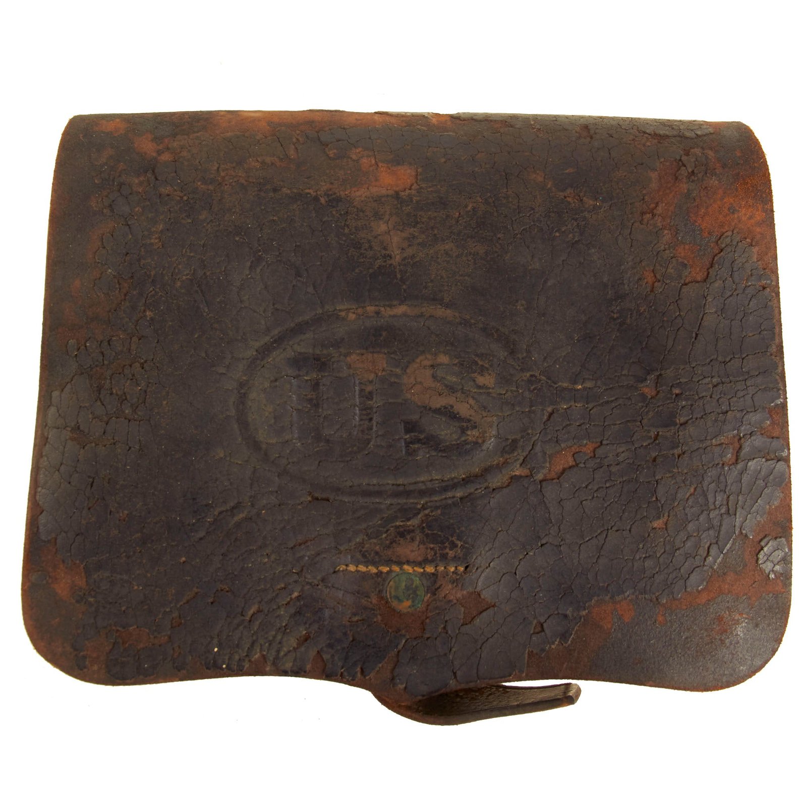 Buy Original U.S. Civil War Model 1864 Type II .58 Cal. Cartridge Box by S. H. Young with Matched Tin Inserts | Original Firearms Antique For Sale