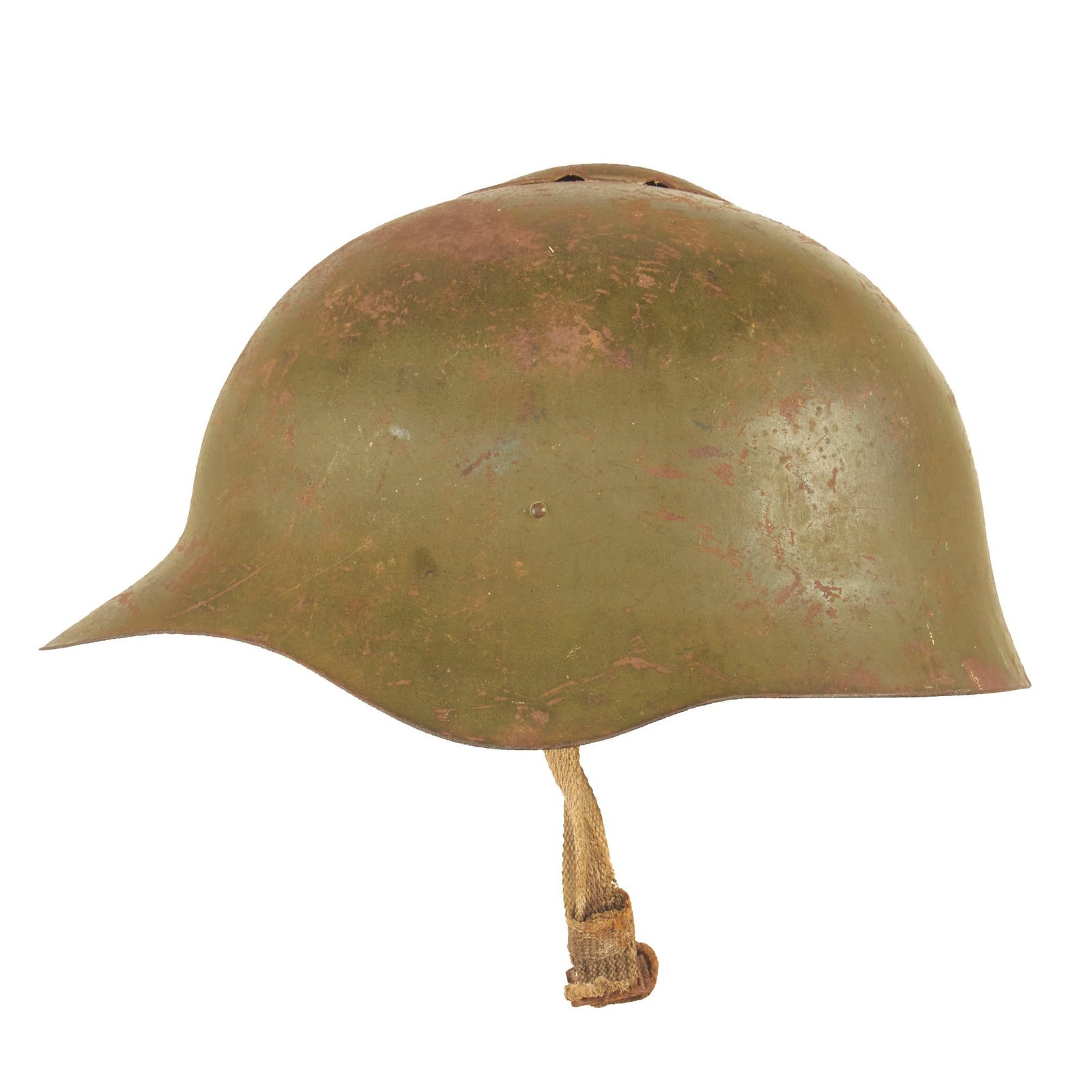 Buy Original WWII Soviet Union M36 Soviet SSh-36 "Gladiator" Steel Combat Helmet Shell with Web Chinstrap | Original Firearms Antique For Sale
