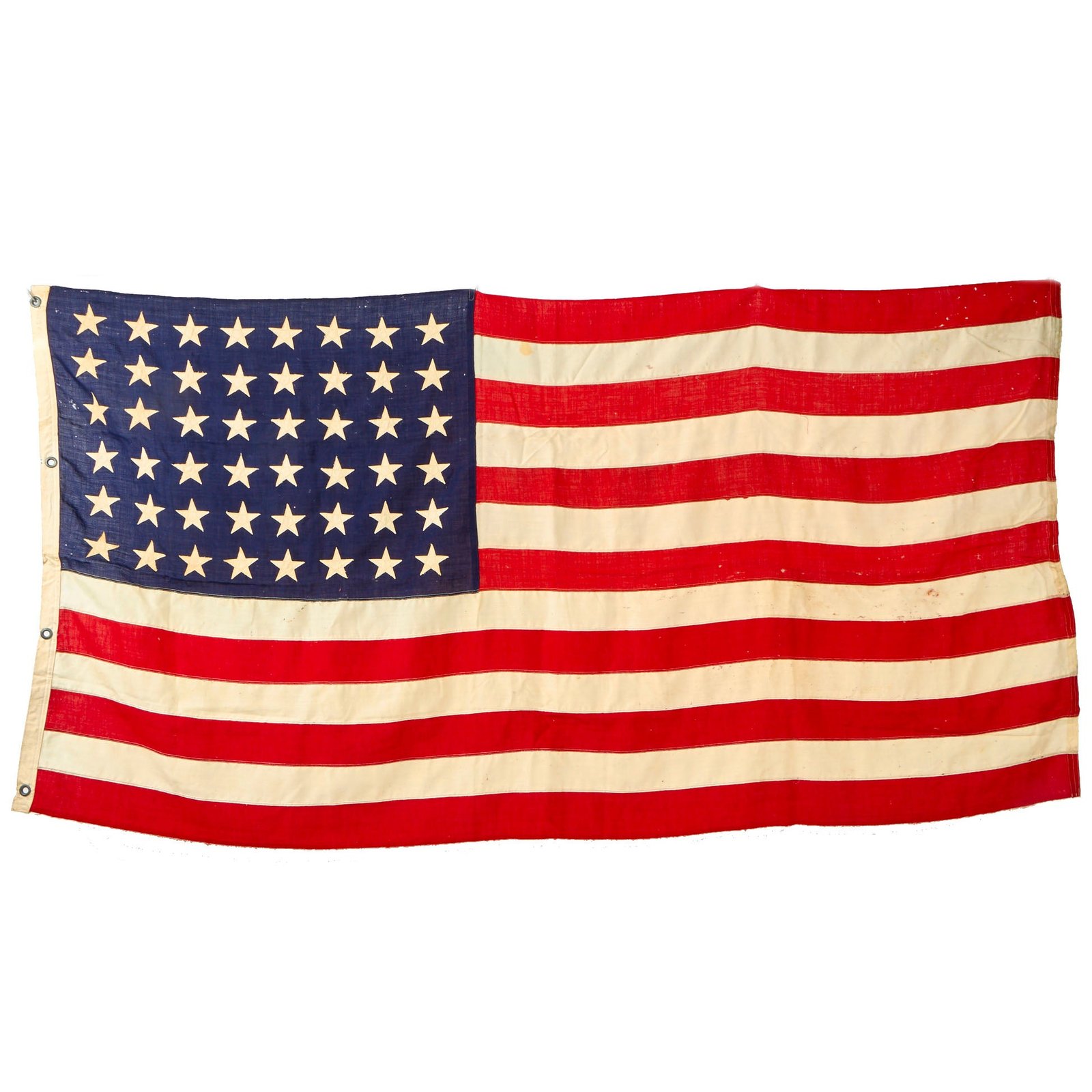Buy Original U.S. WWII 48 Star Naval Ensign No. 9 American Flag - 42” x 81” | Original Firearms Antique For Sale