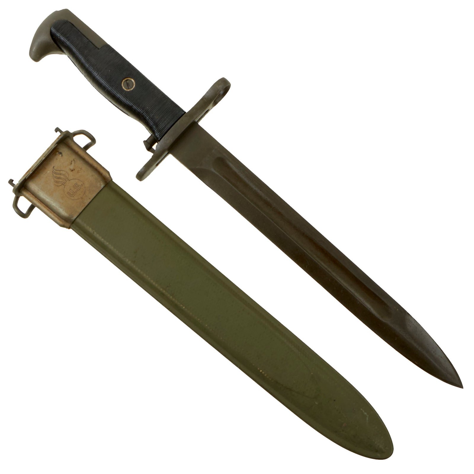 Buy Original Excellent U.S. WWII M1 Garand 10 inch Bayonet by Utica Cutlery with M7 Scabbard | Original Firearms Antique For Sale
