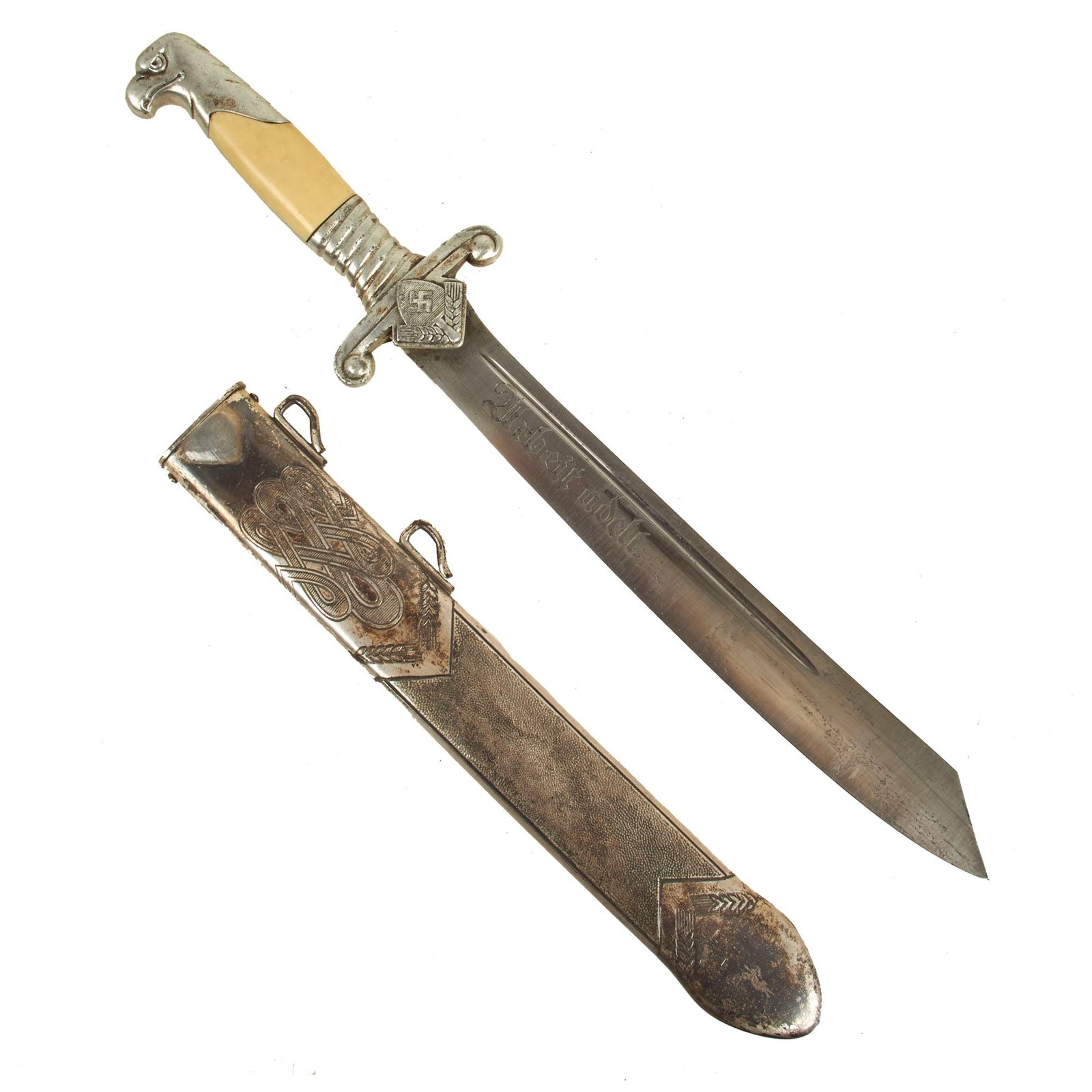 Buy Original German WWII RAD Labor Corps M1937 Officer's Dagger by ALCOSO of Solingen with Scabbard | Original Firearms Antique For Sale