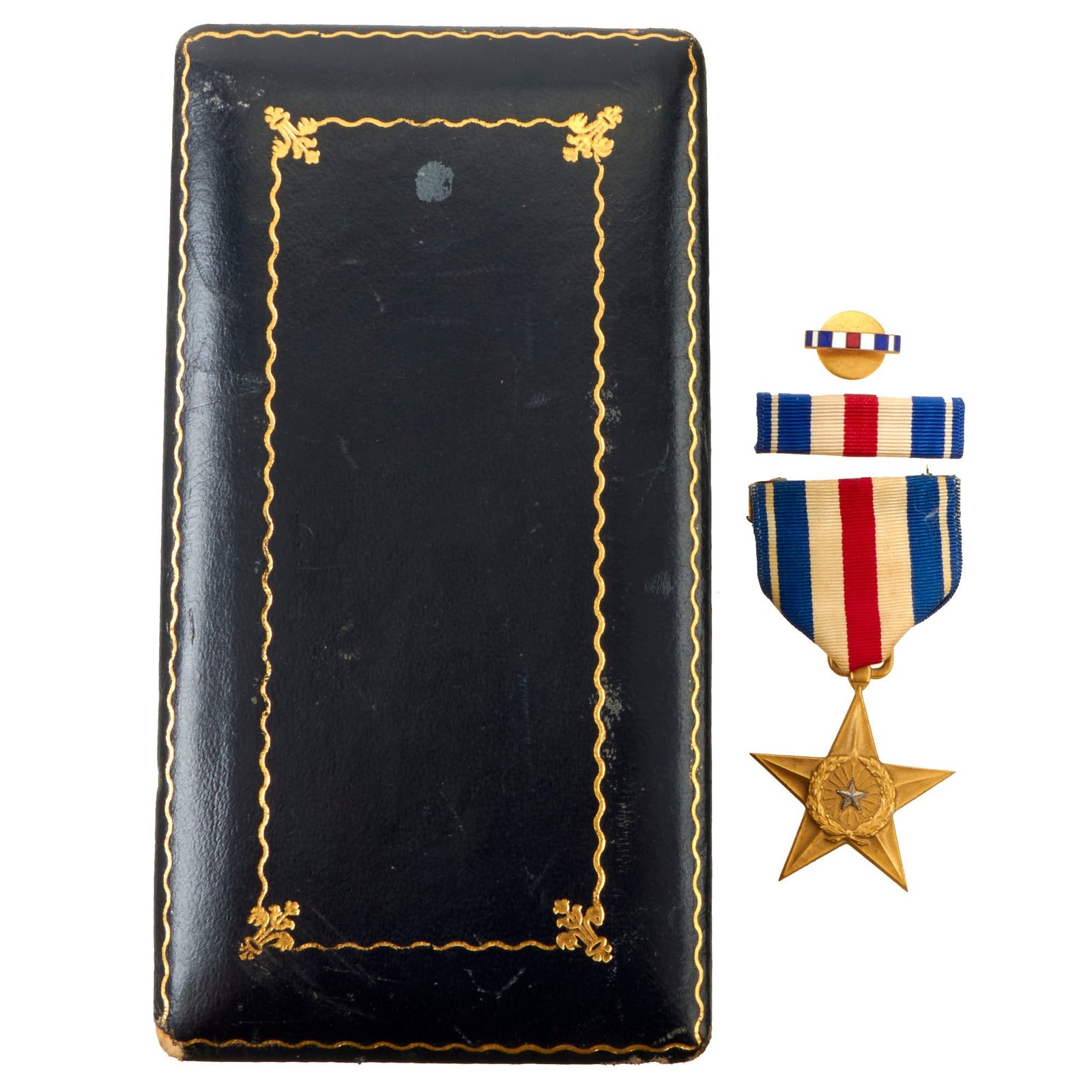 Buy Original U.S. WWII 1942 Manufacture Numbered Silver Star Set By Robbins Co. With Early Unmarked Case - #96671 | Original Firearms Antique For Sale