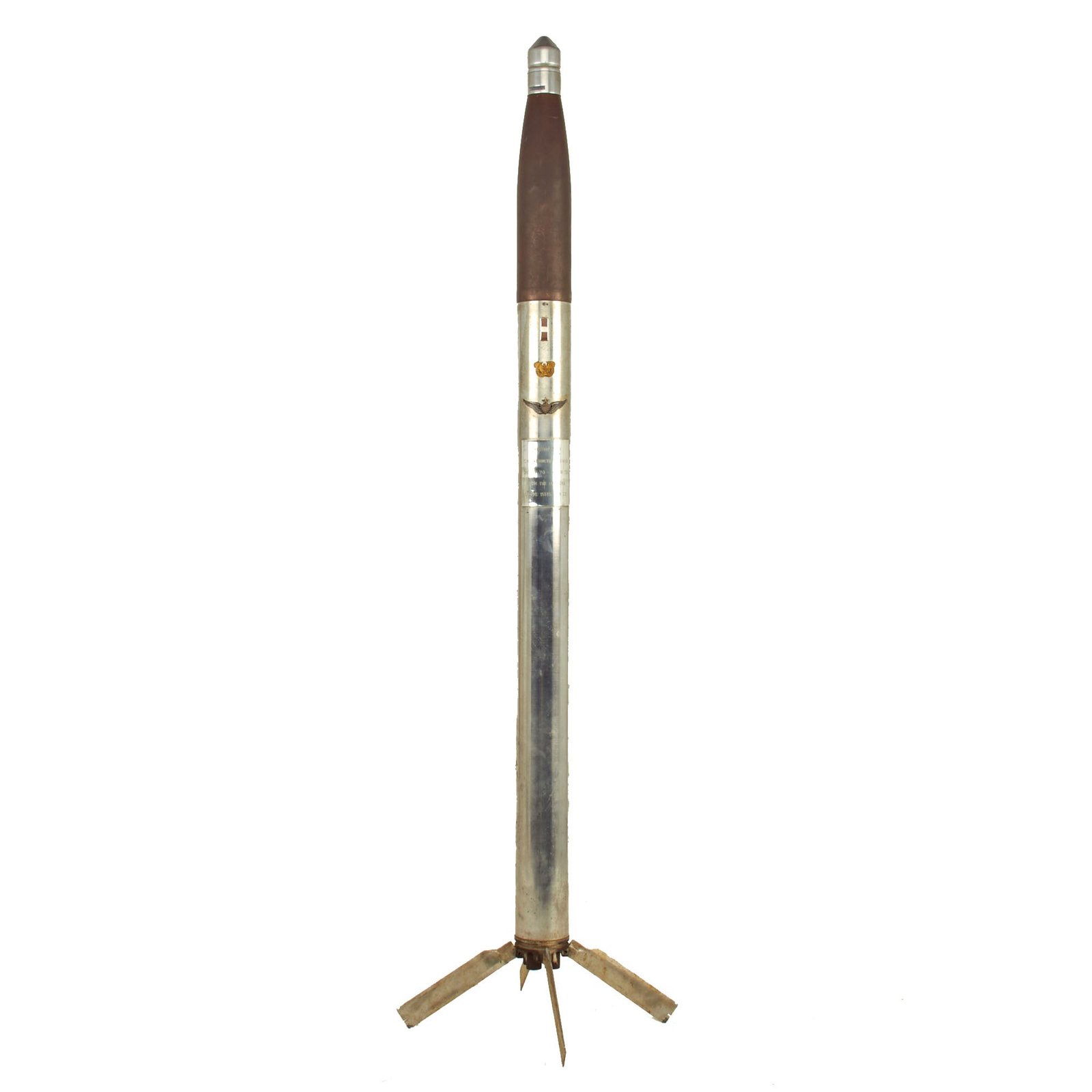 Buy Original U.S. Vietnam War INERT 2.75” Mk 4 Folding-Fin Aerial Rocket (FFAR) “Mighty Mouse” Presented to CW3 Kenneth E. Evans from the Officers of the 155th Aviation Company | Original Firearms Antique For Sale