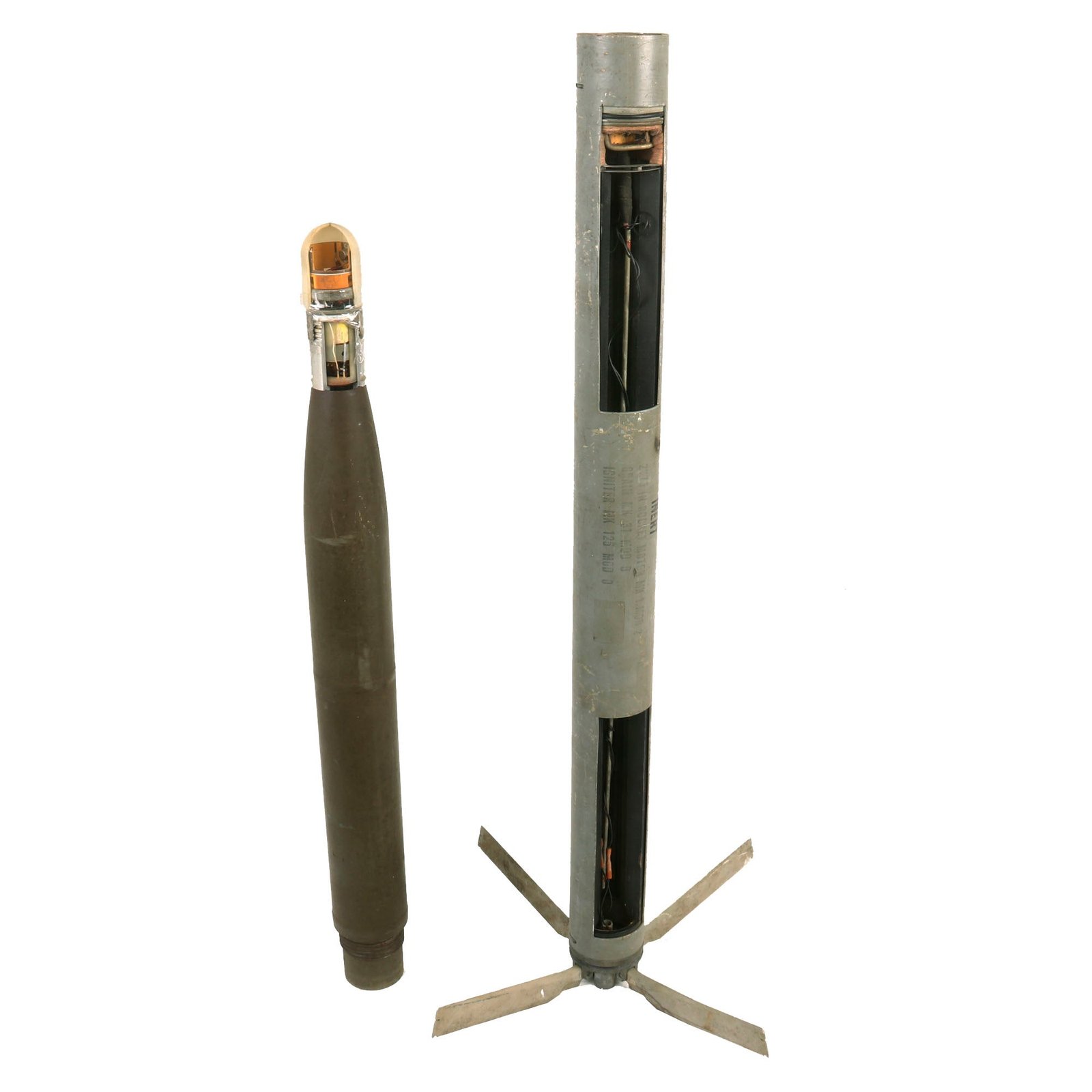Buy Original U.S. Vietnam War 2.75” Hydra 70 Aerial Practice Rocket with Mk 66 Motor - Inert Cutaway | Original Firearms Antique For Sale