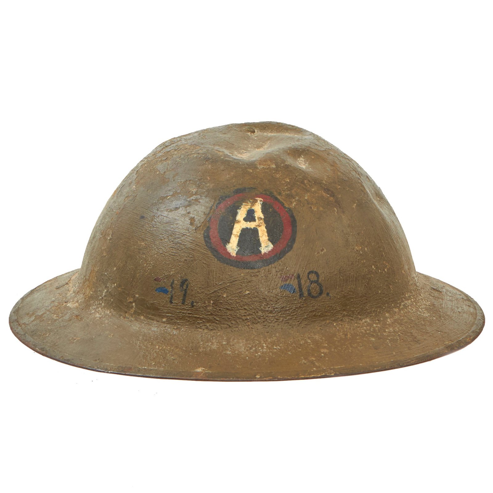 Buy Original U.S. WWI 3rd Army Painted British Made M1917 Doughboy Helmet by Hadfield Ltd of Sheffield | Original Firearms Antique For Sale