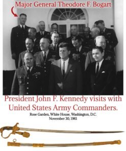 Buy Original El Salvadoran Army Major General Theodore F. Bogart, Commander, U.S. Southern Command Presentation Sword German Solingen Made “Double Lion Head” Sword and Scabbard | Original Firearms Antique For Sale