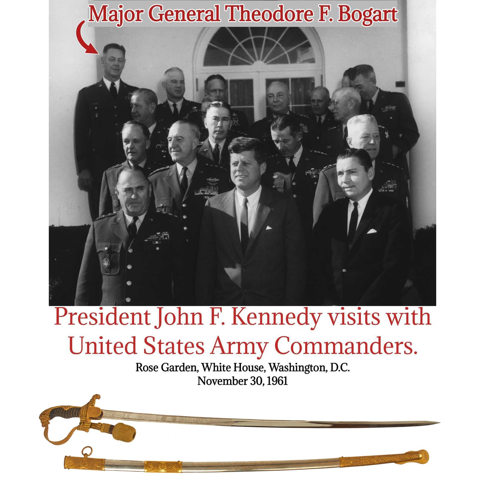 Buy Original El Salvadoran Army Major General Theodore F. Bogart, Commander, U.S. Southern Command Presentation Sword German Solingen Made “Double Lion Head” Sword and Scabbard | Original Firearms Antique For Sale