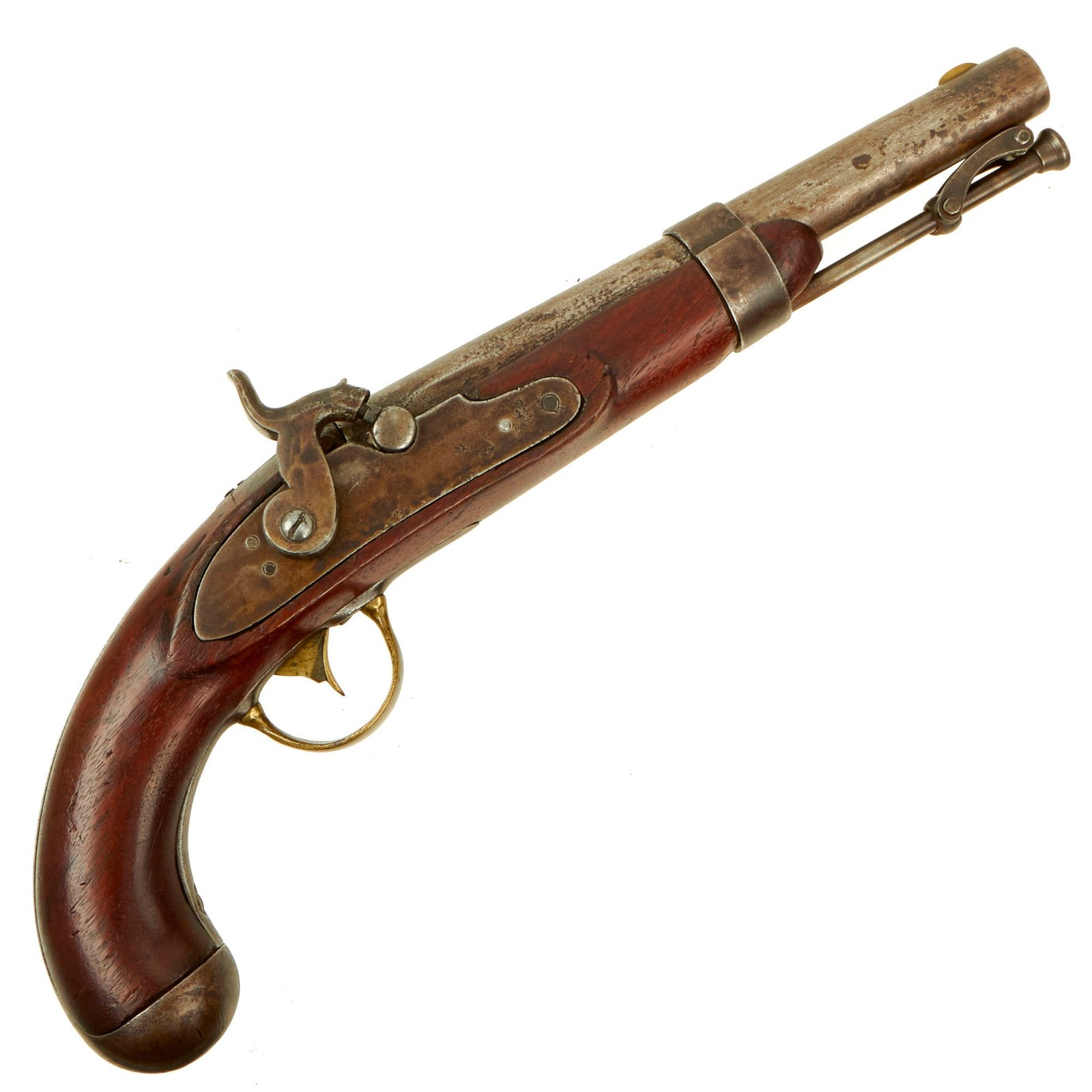 Buy Original U.S. "Flatlock Waters" Percussion Cavalry Pistol by Asa Waters - circa 1845 | Original Firearms Antique For Sale