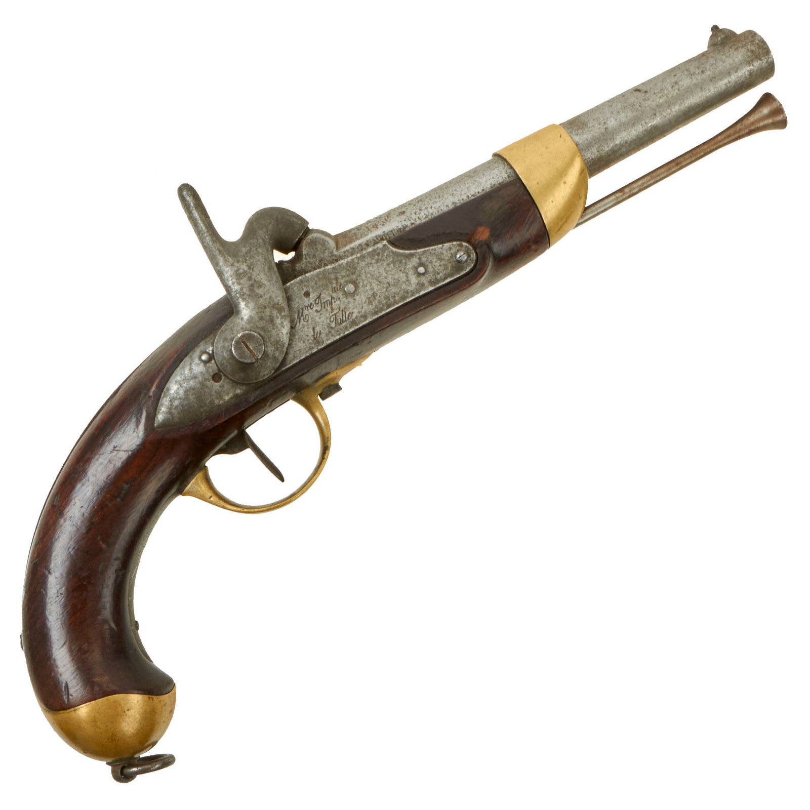 Buy Original U.S. Civil War Era French Navy Modèle 1822T bis Percussion Converted Pistol made at Tulle Arsenal | Original Firearms Antique For Sale