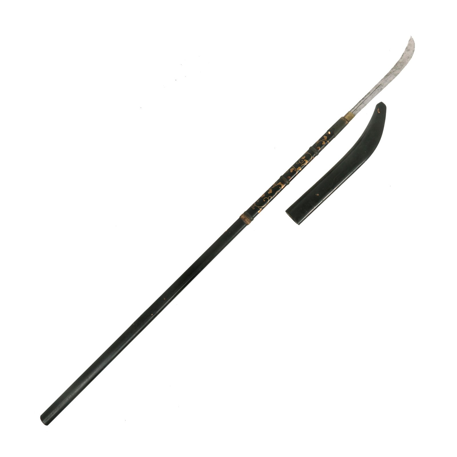 Buy Original 18th Century Edo Period Japanese Naginata Polearm with Handmade Blade and Scabbard - 61 Inches Long | Original Firearms Antique For Sale