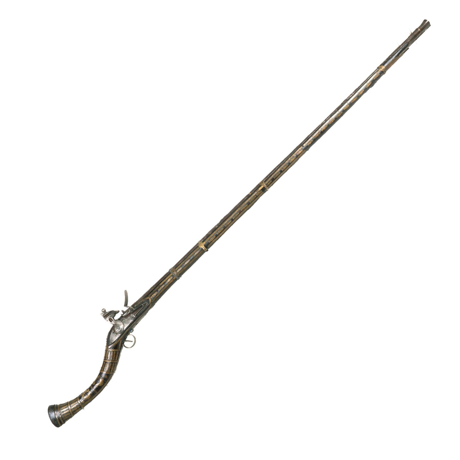 Buy Original Afghan 19th Century Flintlock Jezail Musket with East India Company Rampart Lion Marked Brown Bess Lock | Original Firearms Antique For Sale