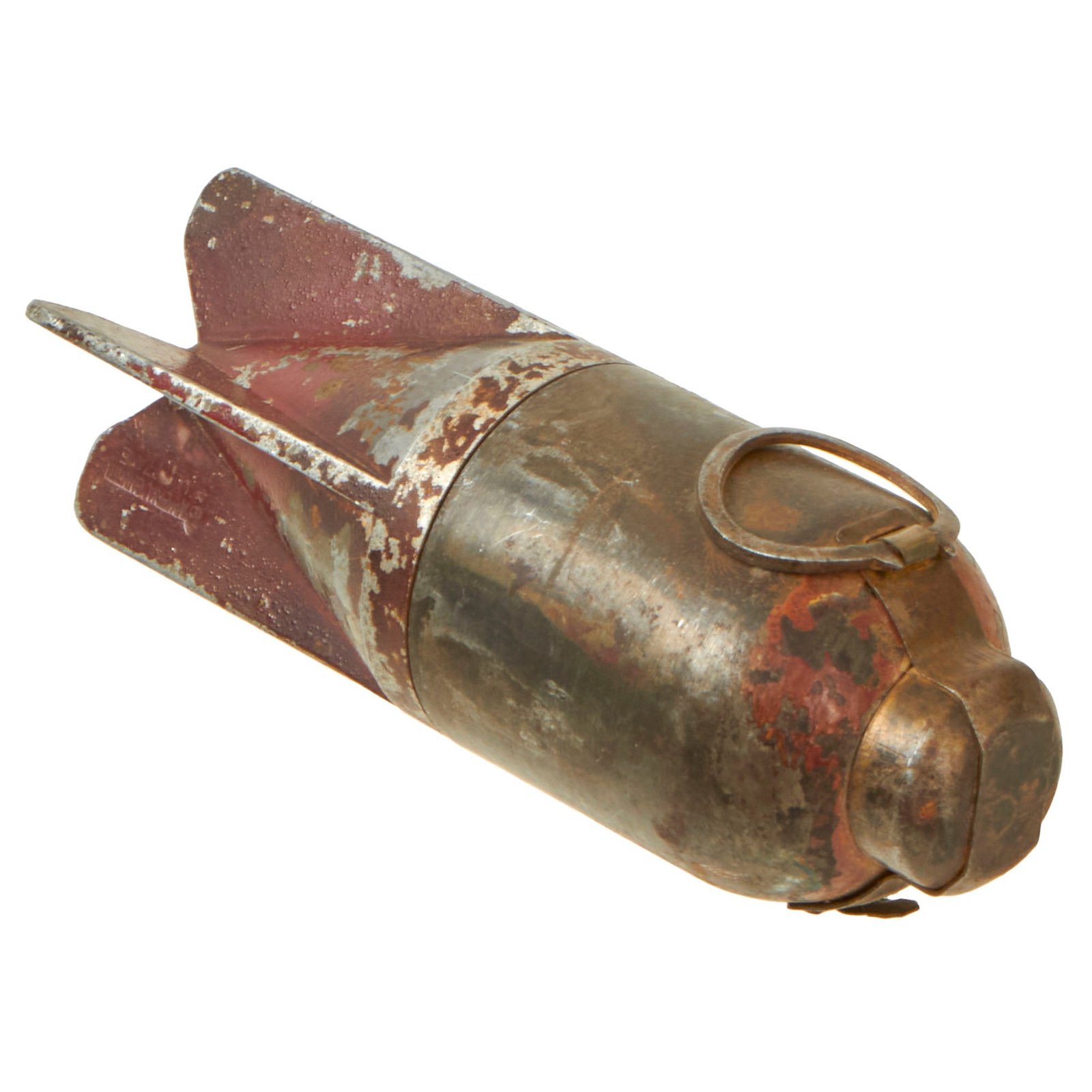 Buy Original Italian WWII "Red Devil" 45mm Brixia Model 35 Mortar Bomb dated 1941 - Inert | Original Firearms Antique For Sale