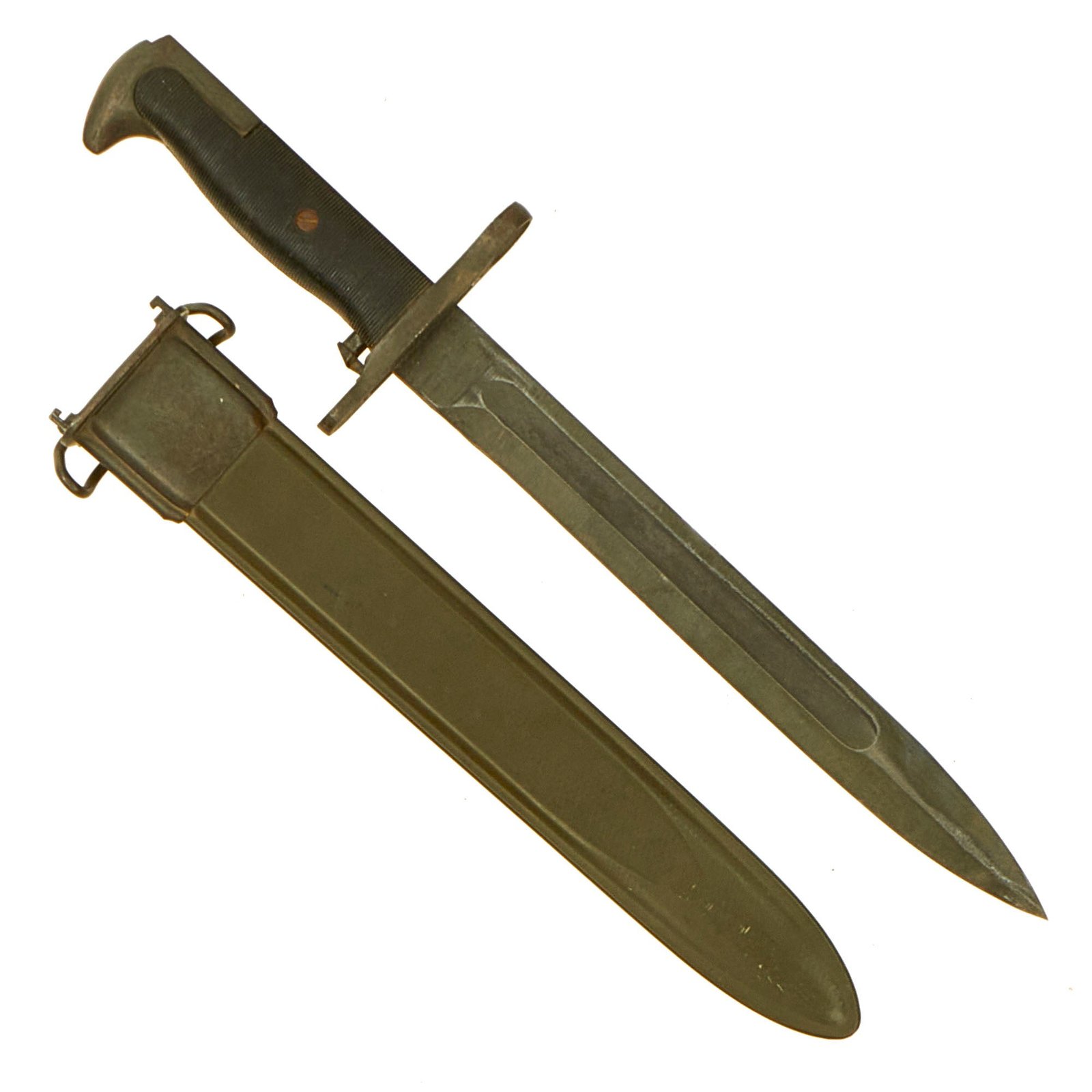 Buy Original Excellent U.S. WWII M1 Garand 10 inch Bayonet by Utica Cutlery with M7 Scabbard | Original Firearms Antique For Sale