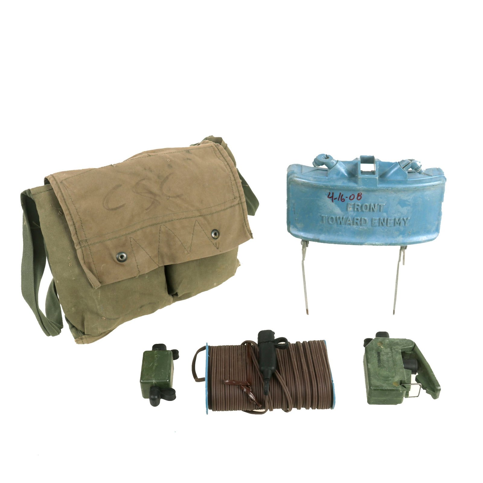Buy Original U.S. Vietnam War Complete M68 Claymore Mine Training Kit with Canvas Carry Bag - Inert | Original Firearms Antique For Sale