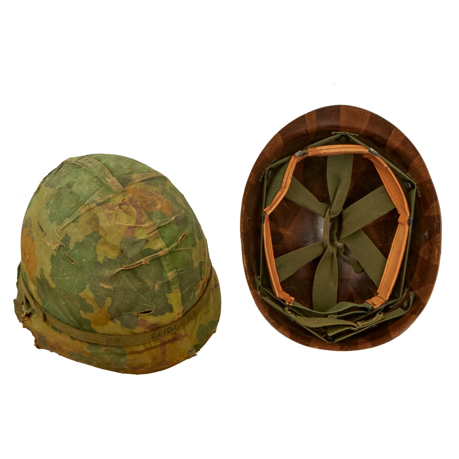 Buy Original U.S. Vietnam War M1 Helmet with Camouflage Cover and Liner | Original Firearms Antique For Sale