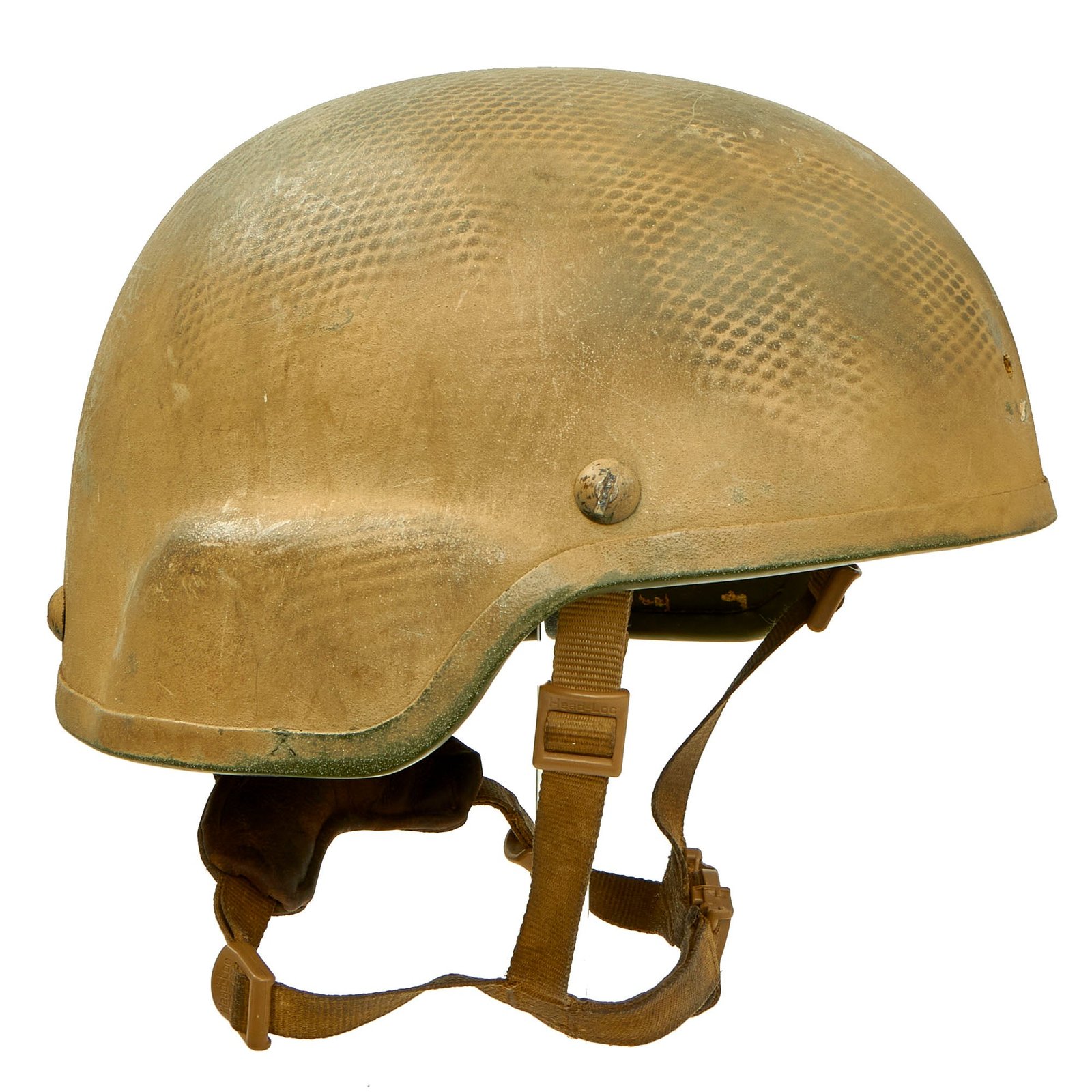 Buy Original U.S. Global War on Terror Modular Integrated Communications Helmet (MICH) Complete With Mesh Laundry Bag Applied Paint, Chinstrap and Gel Pad Inserts | Original Firearms Antique For Sale