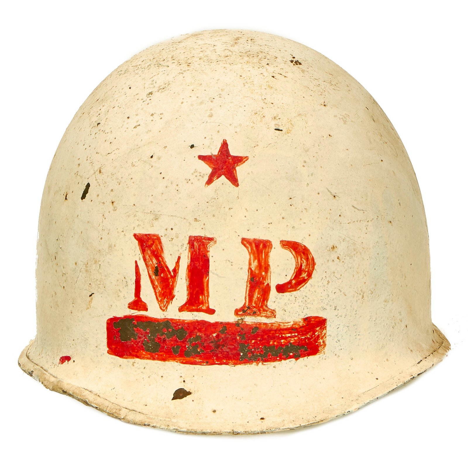 Buy Original WWII U.S. Navy MP Painted 1943 McCord Fixed Bale M1 Helmet with Westinghouse Liner | Original Firearms Antique For Sale