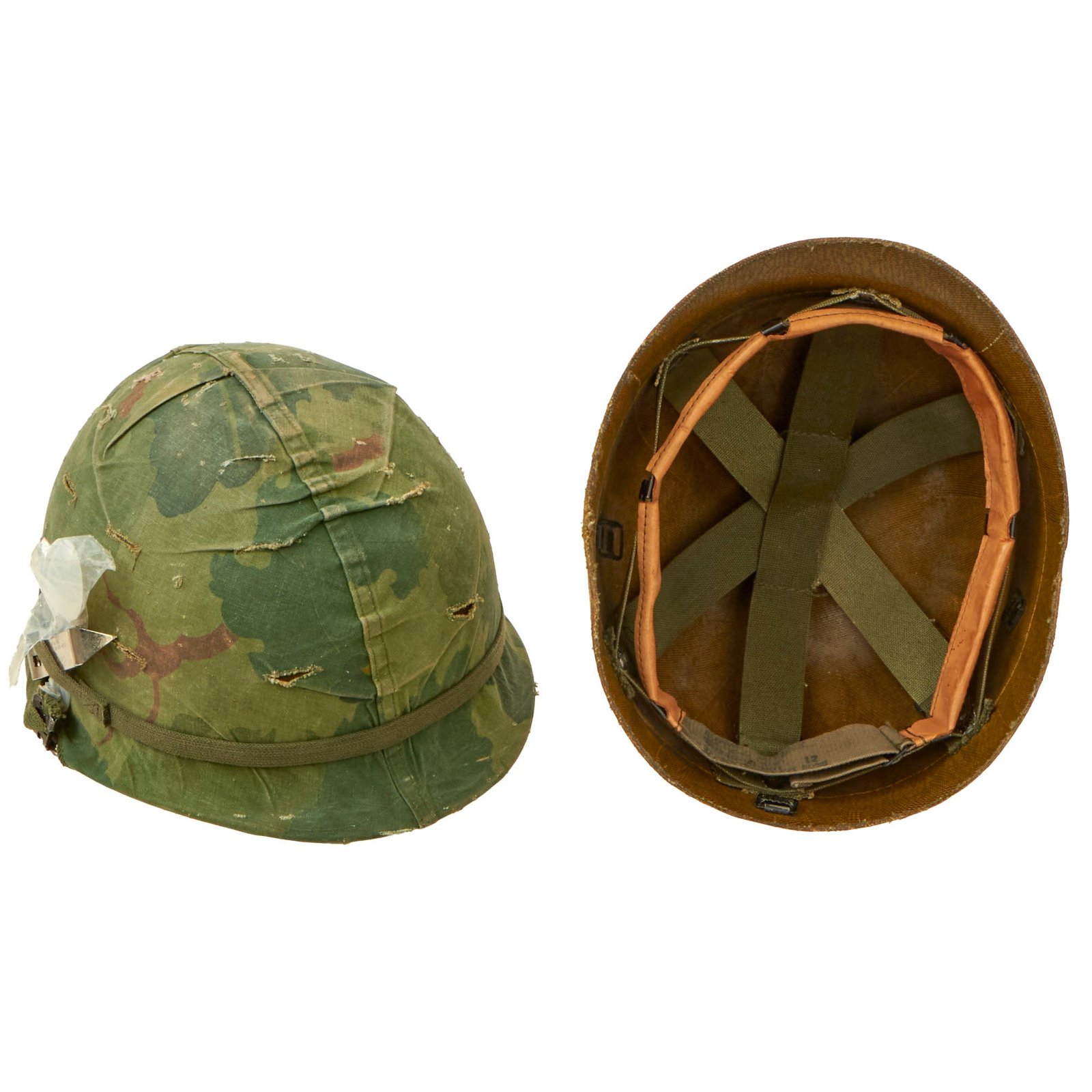 Buy Original U.S. Vietnam War M1 Helmet with 1970-Dated Camouflage Cover and Liner | Original Firearms Antique For Sale