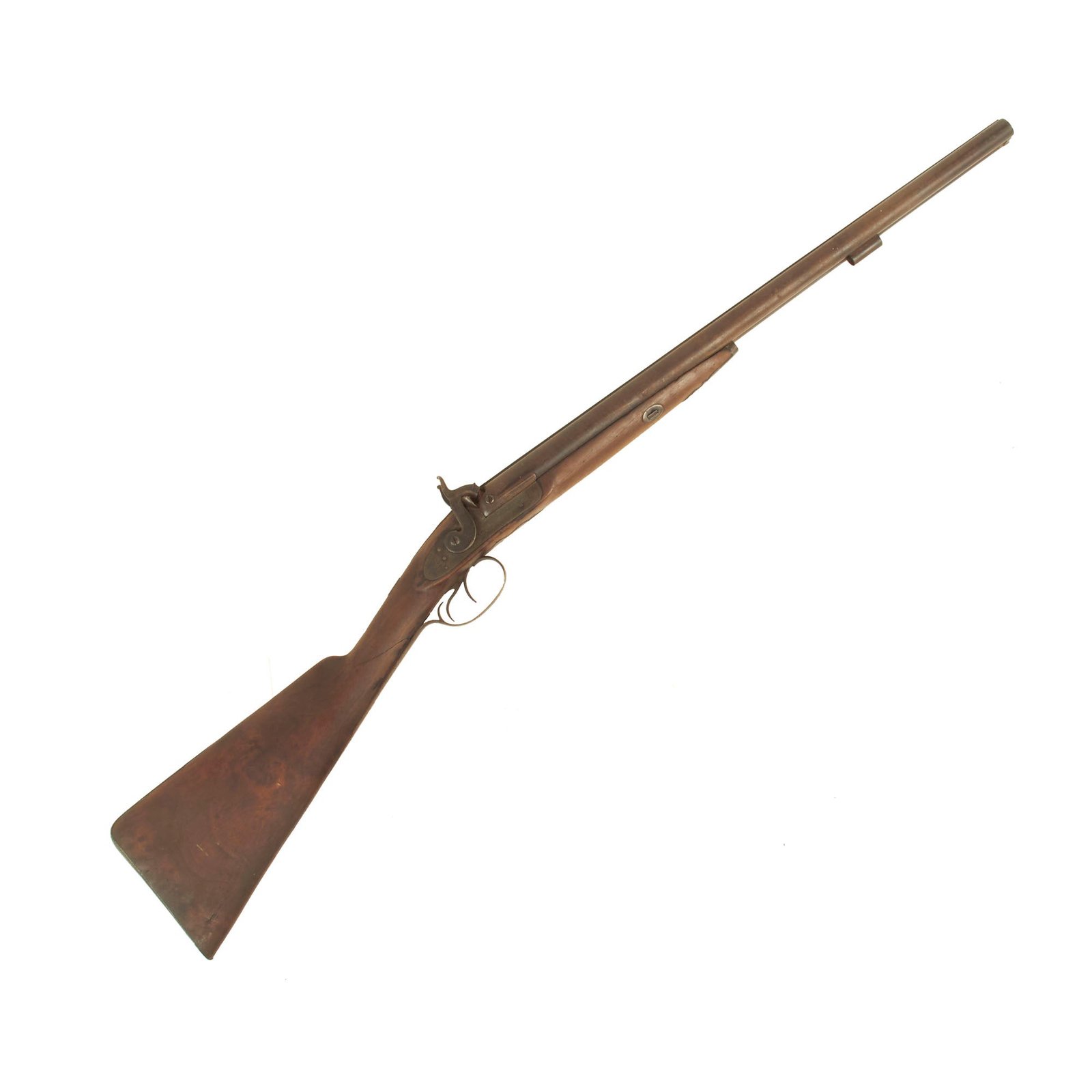 Buy Original British 16 Bore Double Barrel Percussion Shotgun by Rippon & Burton in Grade 2 "As Found" Condition - c. 1840 | Original Firearms Antique For Sale