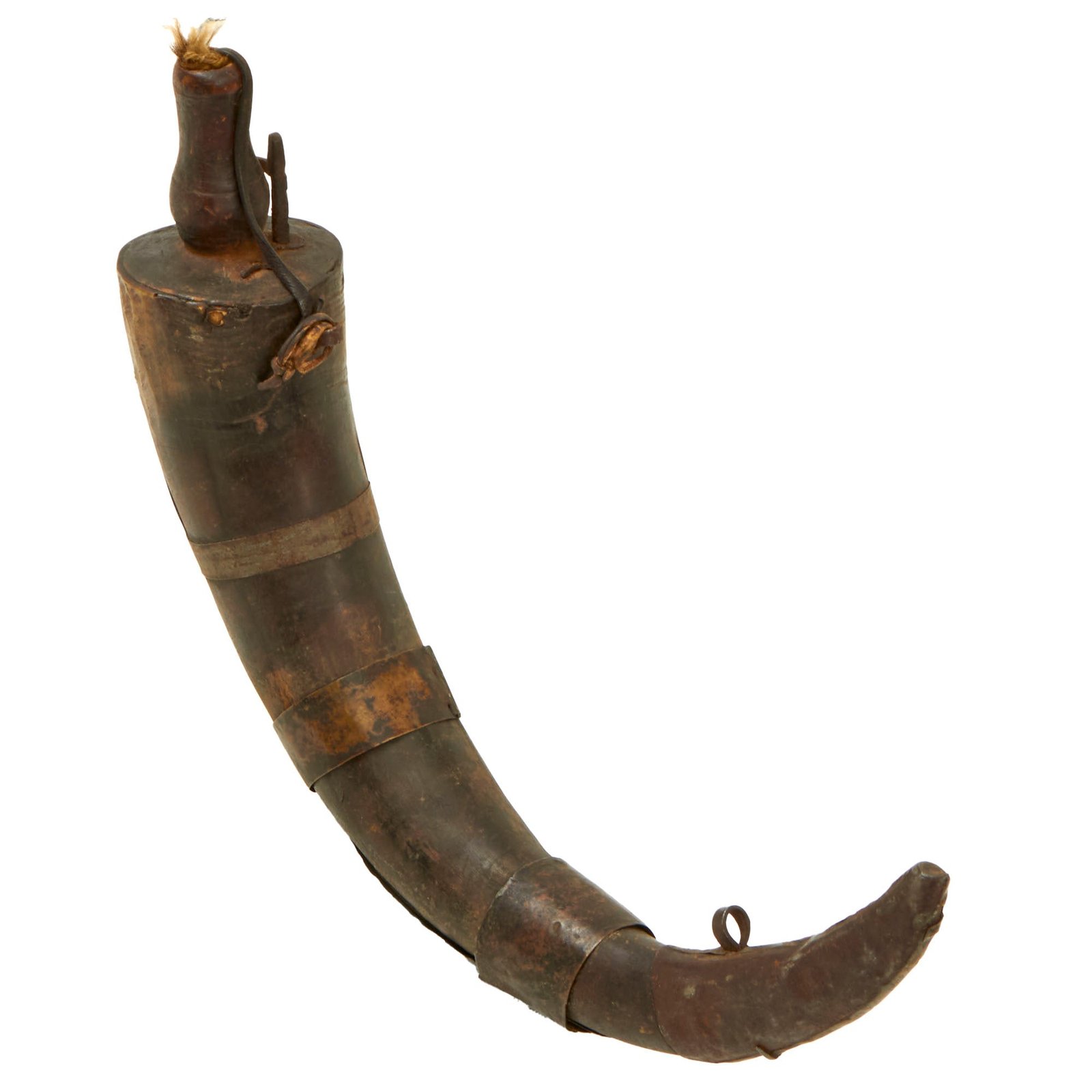 Buy Original 19th Century Ottoman Empire Powder Horn with Plug and Powder Cutoff | Original Firearms Antique For Sale