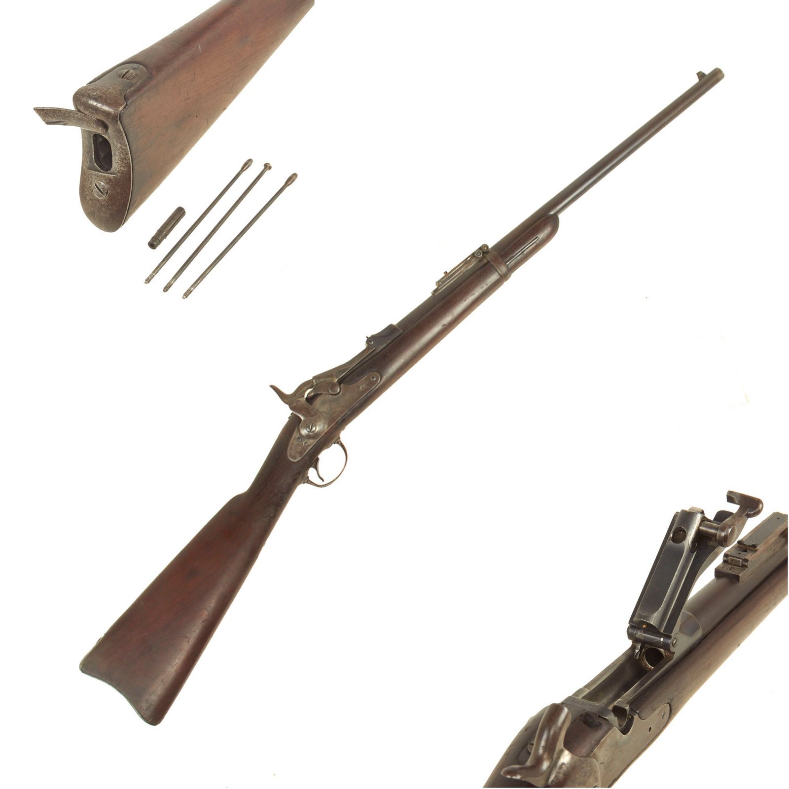 Buy Original U.S. Springfield Trapdoor M1884 Saddle Ring Carbine Serial 381157 with Butt Trap Tools - made in 1887 | Original Firearms Antique For Sale