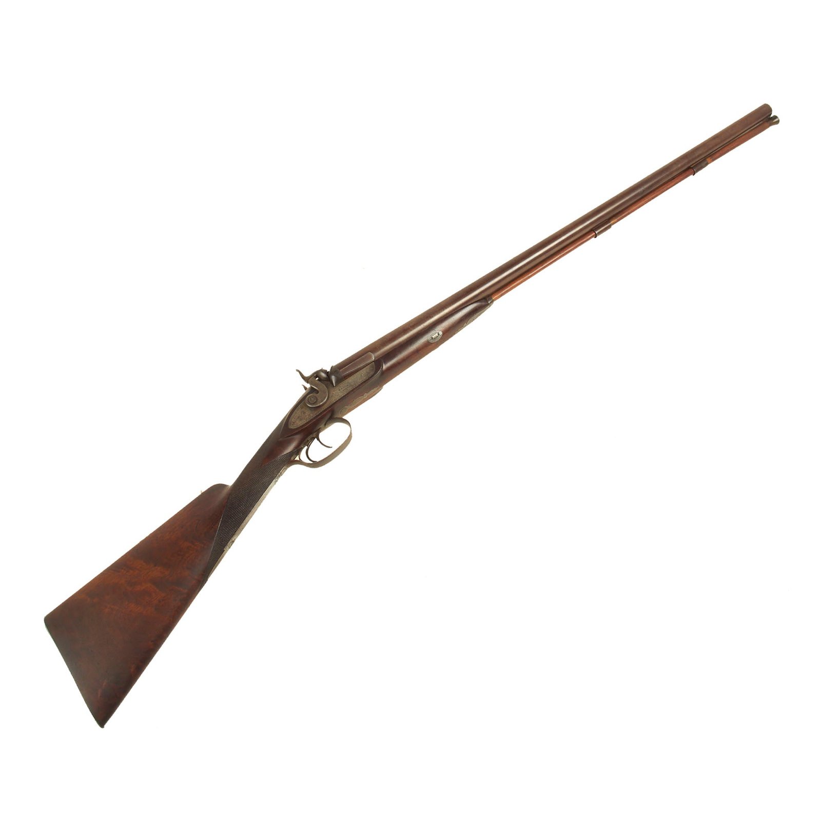 Buy Original Magnificent U.S. Double Barrel 12 bore Percussion Shotgun by W.W. Kaye of Philadelphia - Circa 1855 | Original Firearms Antique For Sale