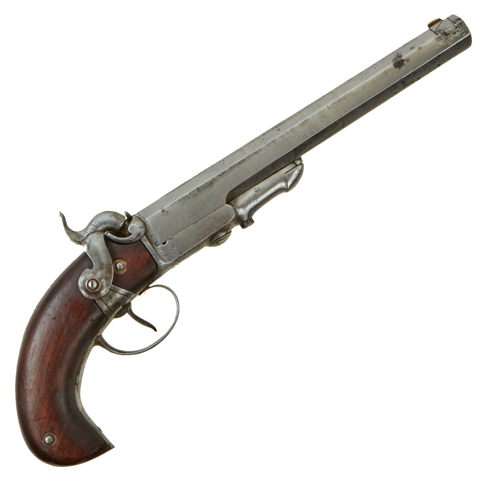 Buy Original French Single Shot Swivel Breech Loading Percussion Pistol by Le Page of Paris - circa 1845 | Original Firearms Antique For Sale