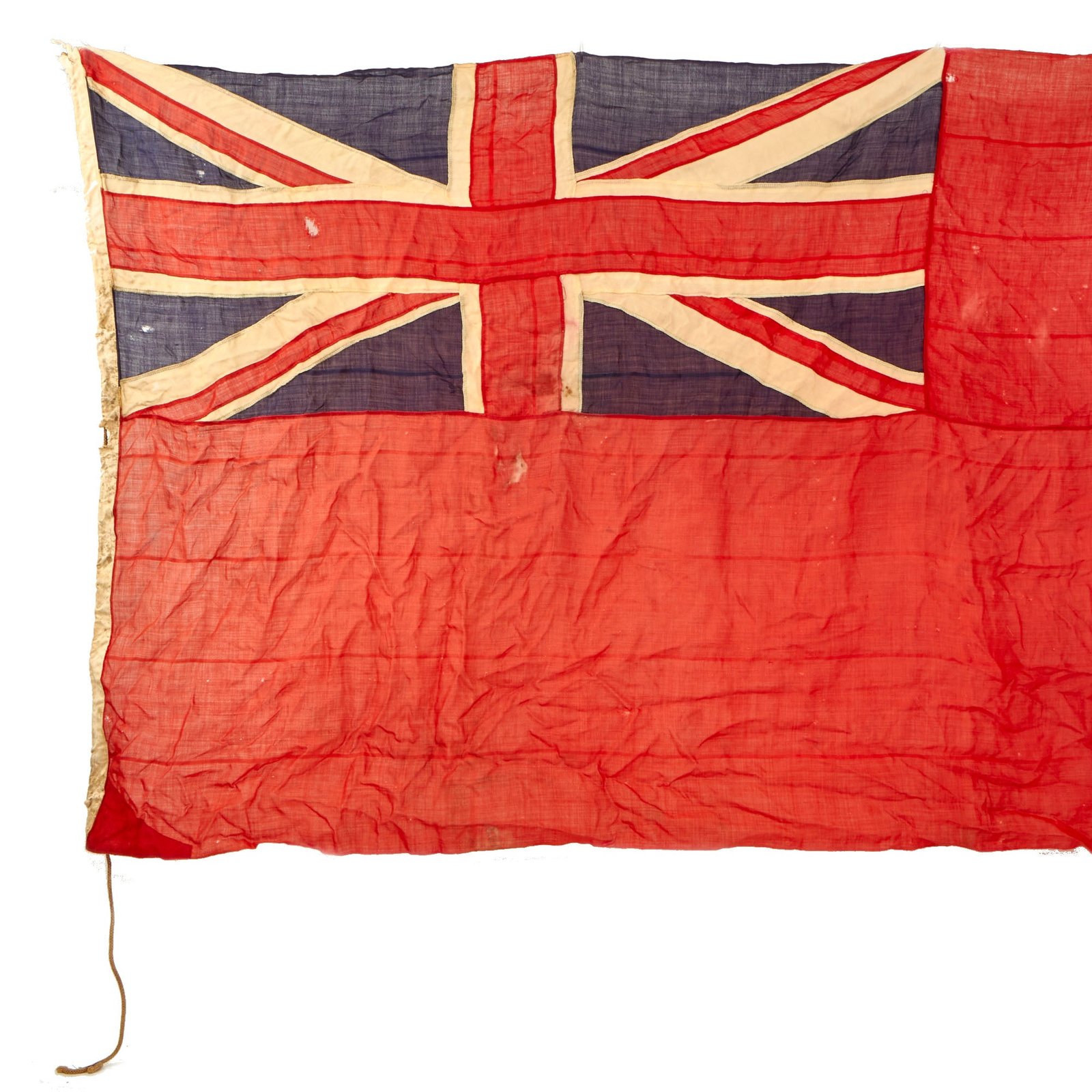 Buy Original British WWII Era Post Union Act British Large Red Ensign Naval Flag - 126” x 52” | Original Firearms Antique For Sale