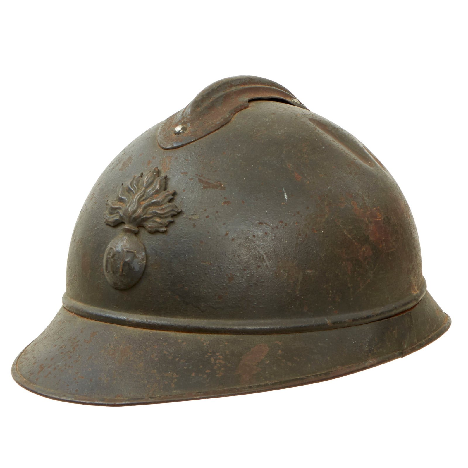 Original French M1915 Adrian Infantry Helmet Shell in Size A - Horizon Blue 1 Buy Original French M1915 Adrian Infantry Helmet Shell in Size A - Horizon Blue | Original Firearms Antique For Sale
