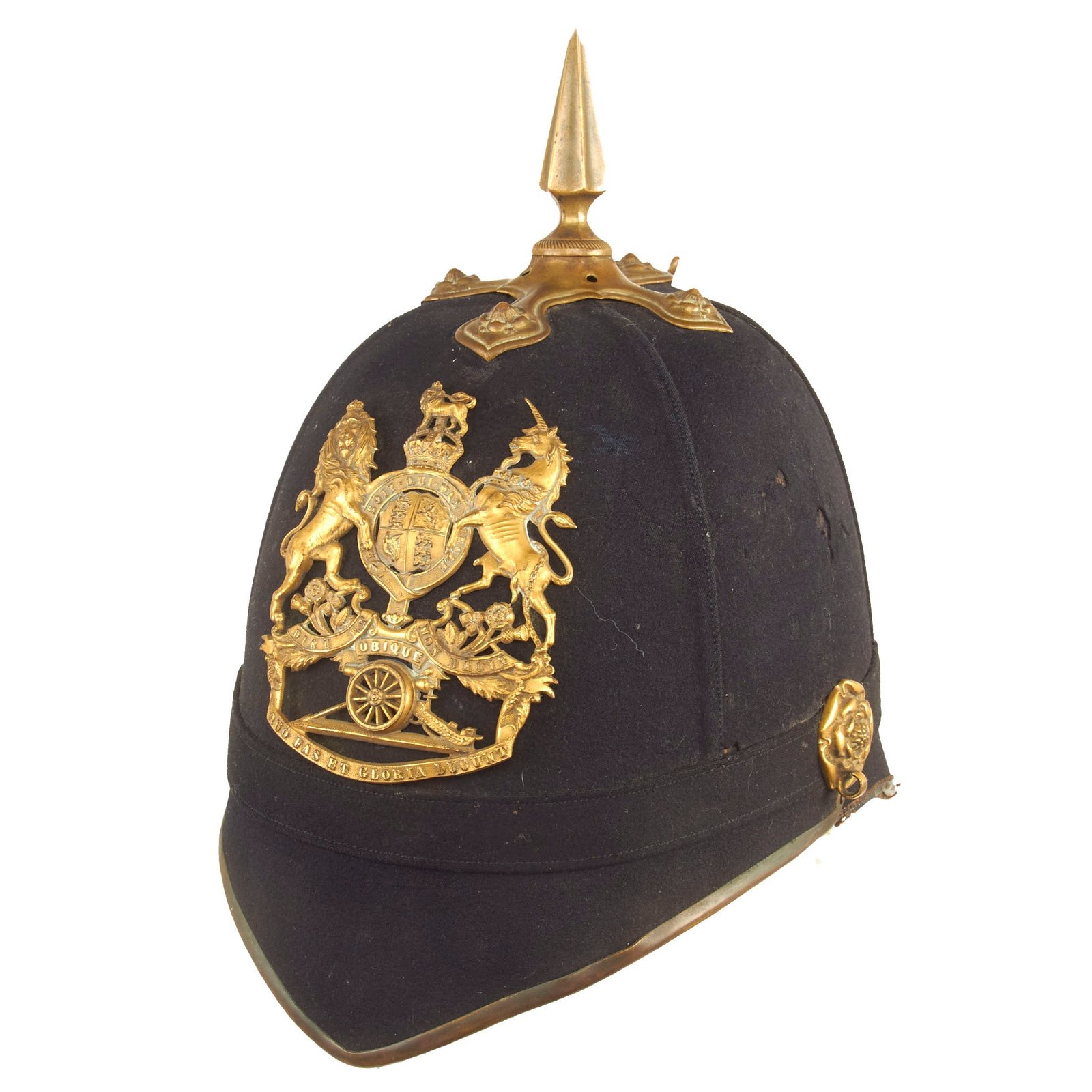 Buy Original British Victorian Army Artillery Officer Blue Cloth Dress Spike Helmet by Hawkes and Co - Pre-1881 | Original Firearms Antique For Sale