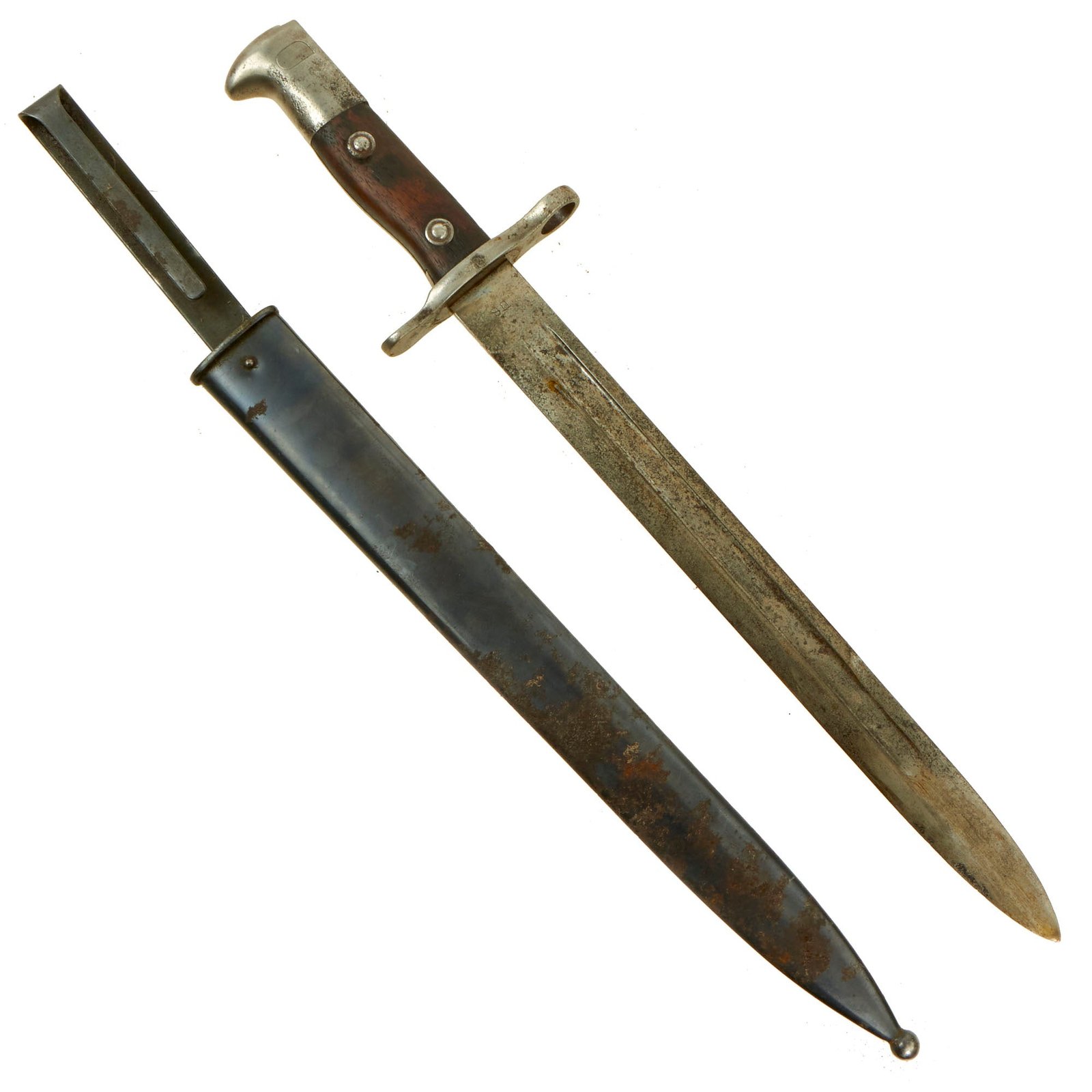 Buy Original U.S. Philippine - American War Model 1892 Krag Rifle Bayonet and 2nd Pattern Scabbard - Dated 1902 | Original Firearms Antique For Sale