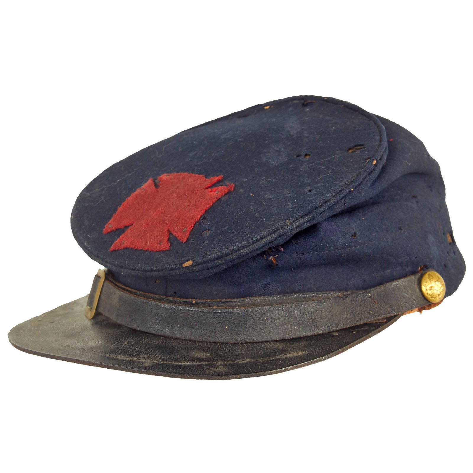 Buy Original U.S. Civil War Federal Issue Regulation 1858 Pattern Forage Cap by Thompson, Goodrich & Co with V Corps Badge | Original Firearms Antique For Sale