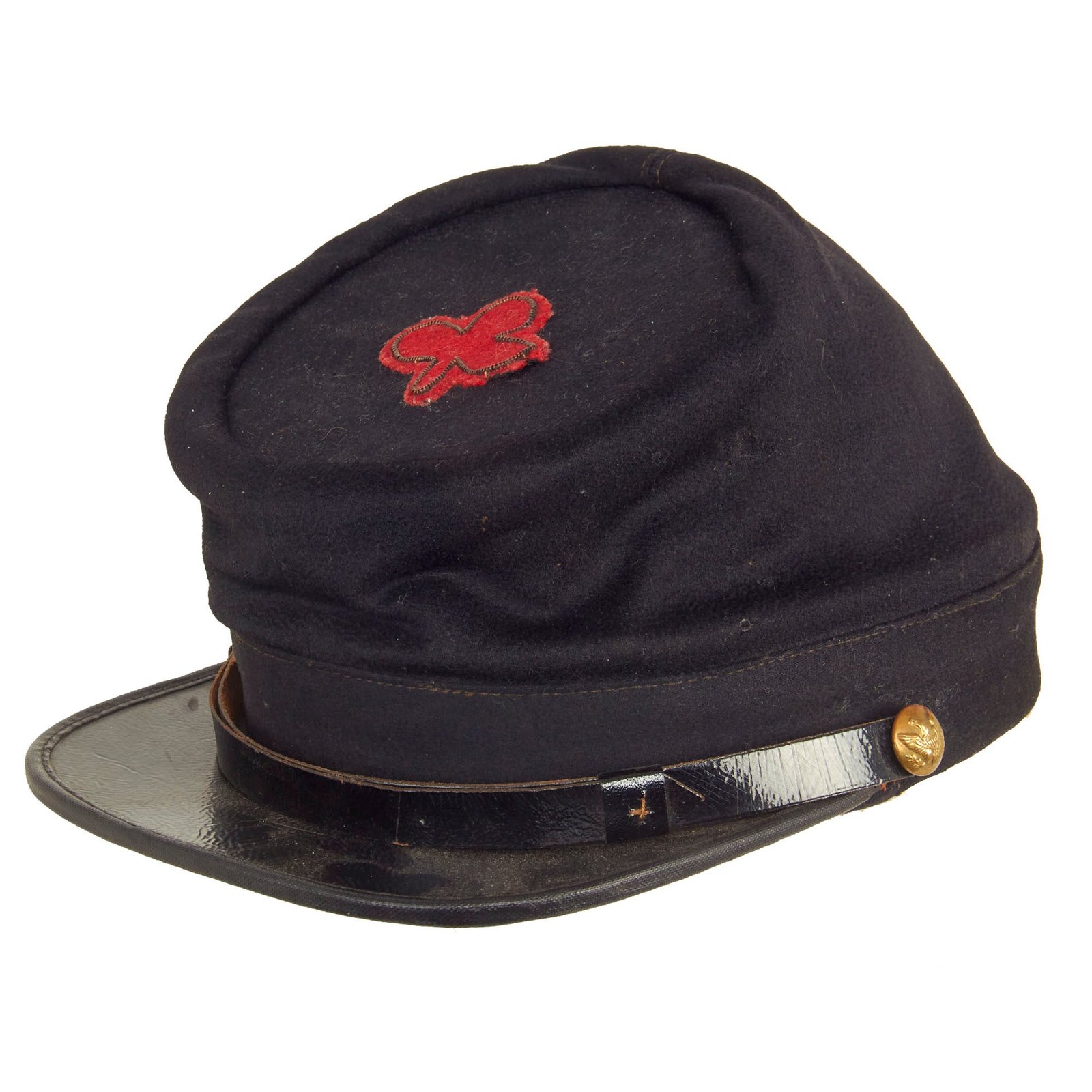 Buy Original U.S. Civil War Commercial Chasseur Style Pattern Officers Kepi With II Corps Army of the Potomac, 1st Division Patch | Original Firearms Antique For Sale