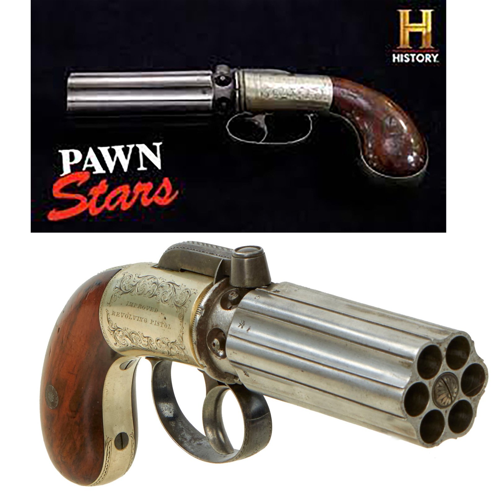 Buy Original British Victorian 1840 Richardson & Co Liverpool .41 Cal Percussion Pepperbox Revolving Pistol - As Seen on History Channel Pawn Stars | Original Firearms Antique For Sale