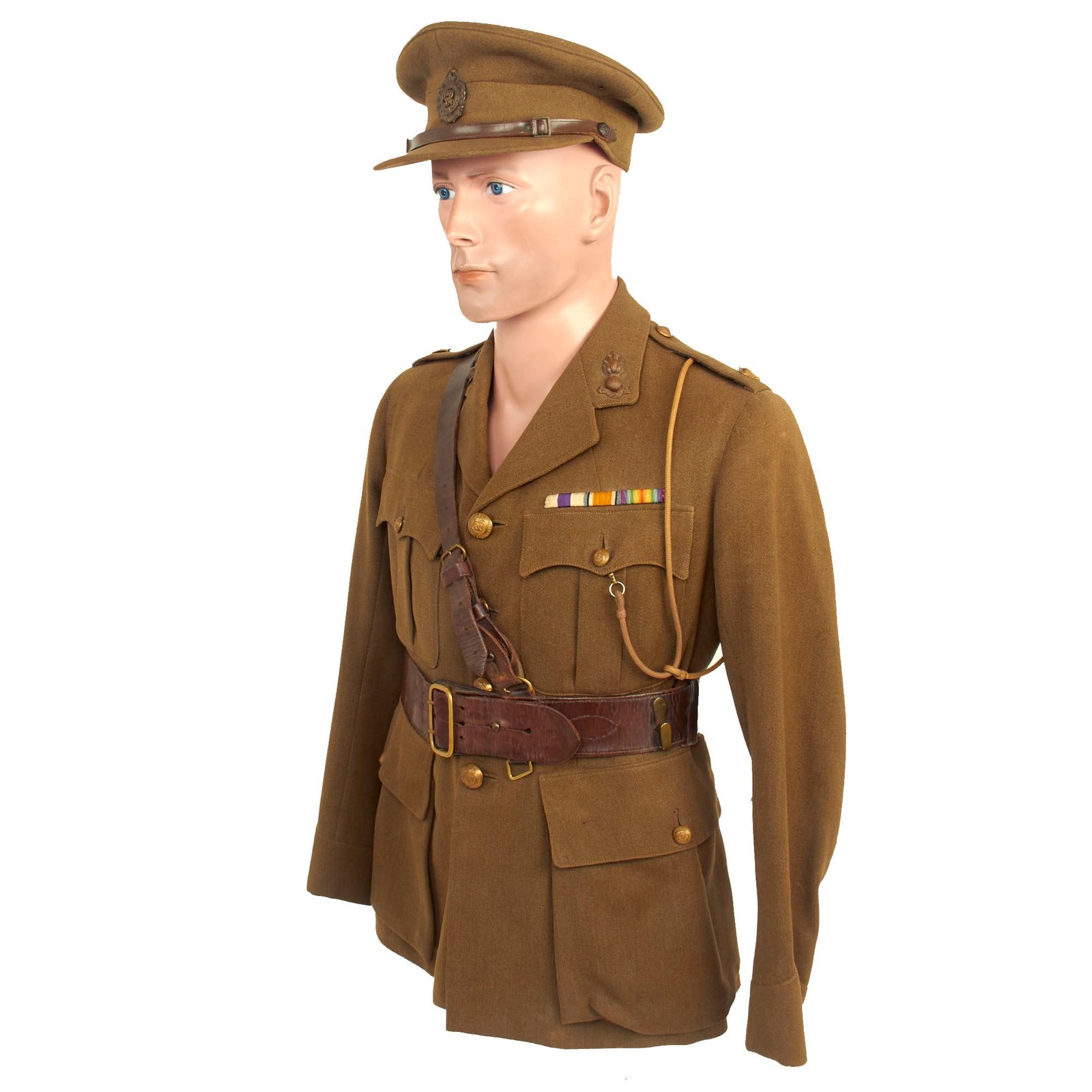 Buy Original British WWI Royal Engineers Named Officer’s Uniform Set with Visor Cap For Military Cross Recipient “Major Thomas” | Original Firearms Antique For Sale