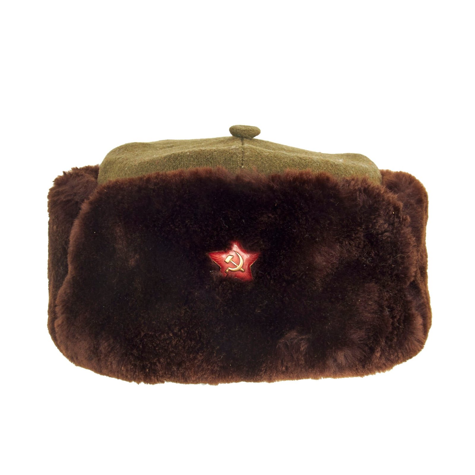 Buy Original Soviet WWII Early War “Finka” Ushanka Style Officer’s Winter Cap With Badge | Original Firearms Antique For Sale