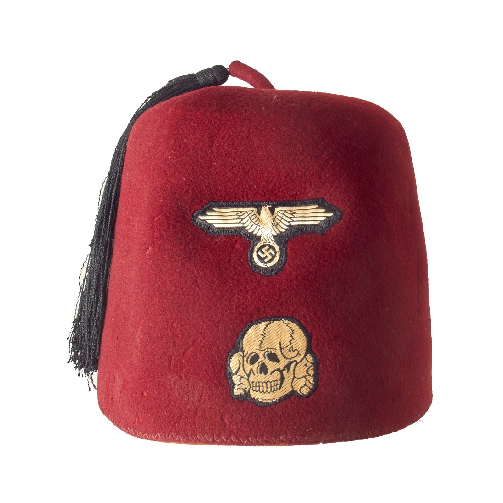 Buy Original German WWII Waffen SS M43 Maroon Parade Fez for Foreign Volunteers with Tassel & Leather Sweatband | Original Firearms Antique For Sale