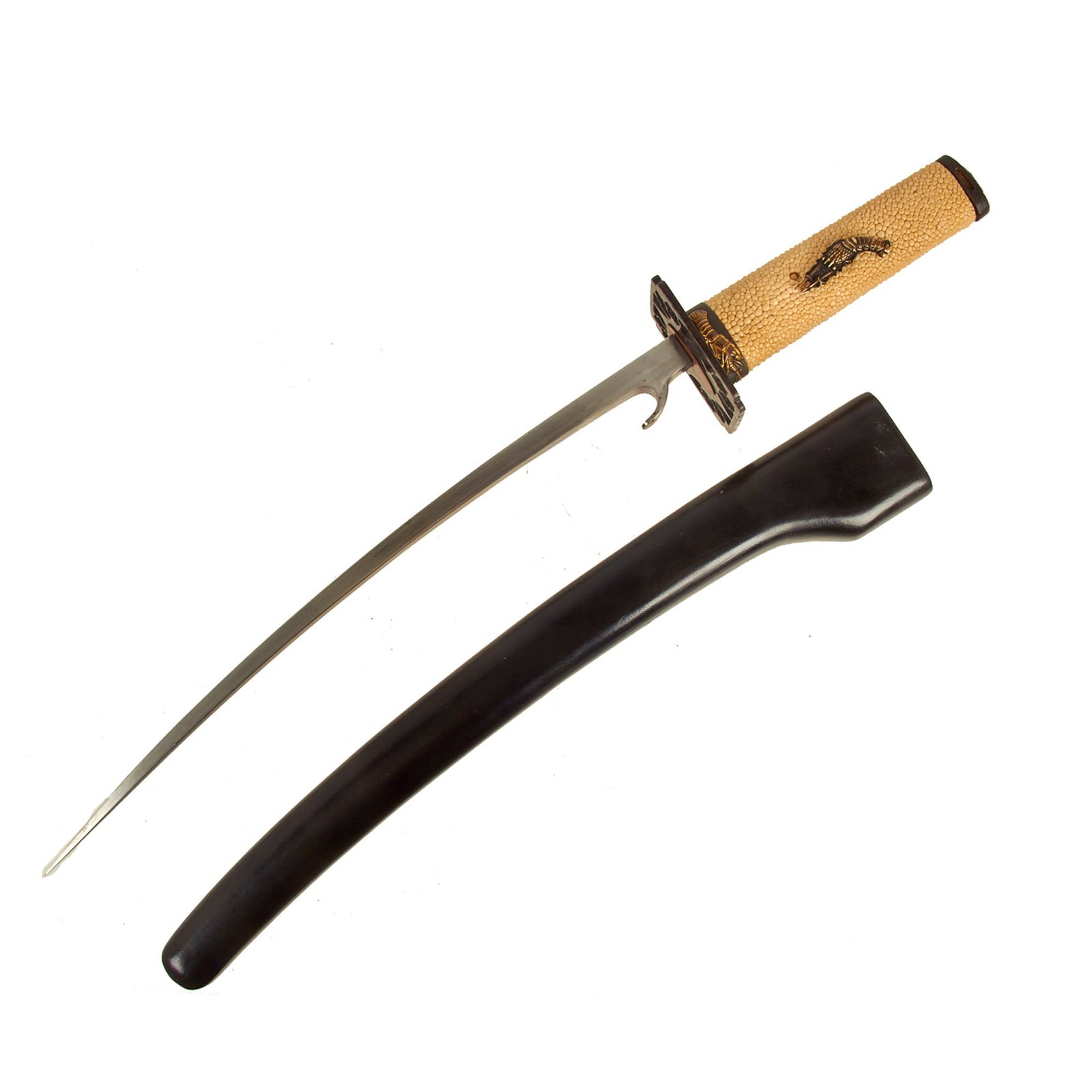 Buy Original Japanese Edo Period Kabutowari "Helmet Breaker" with Forged "Dirk" Blade in Lacquered Scabbard | Original Firearms Antique For Sale
