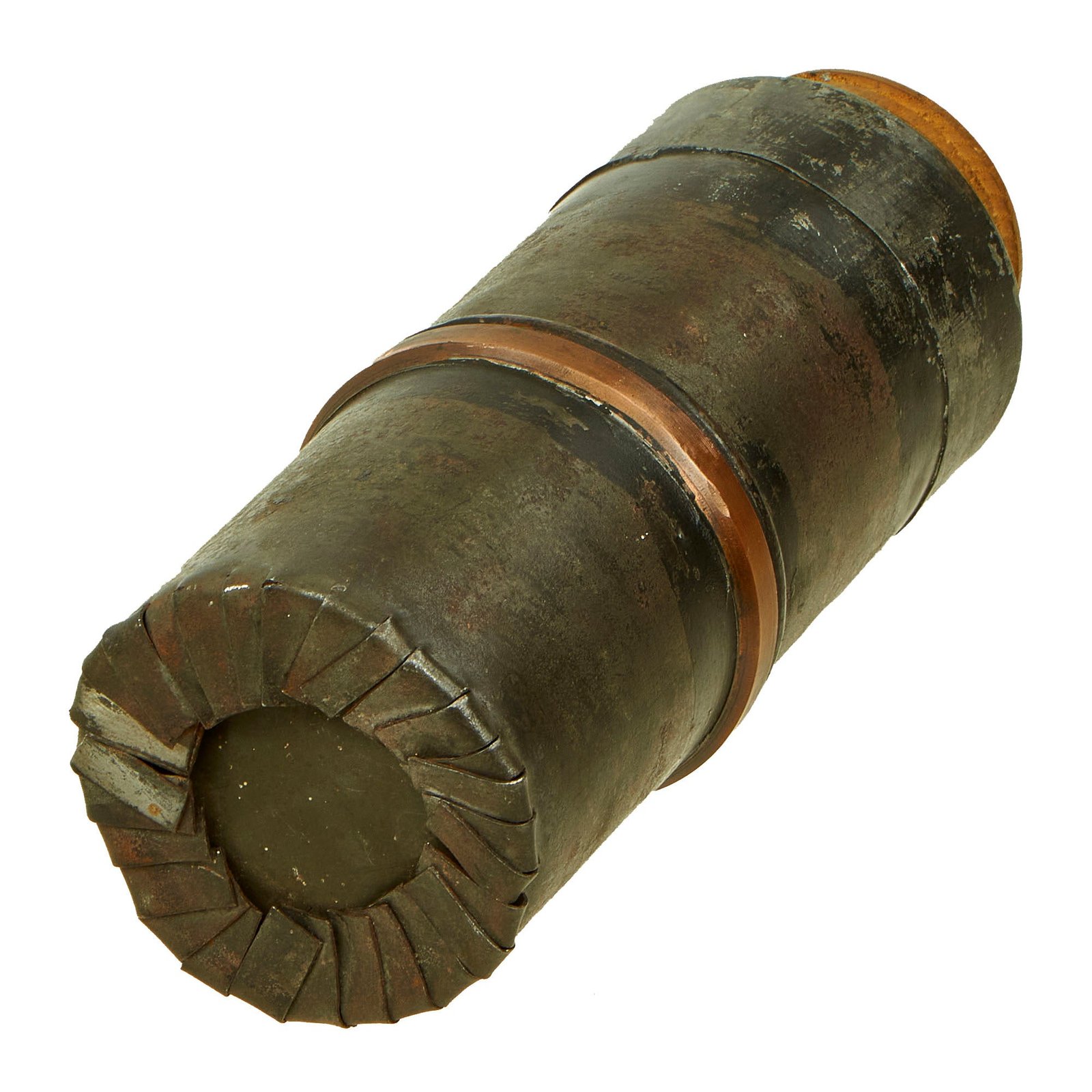 Buy Original U.S. Civil War Inert 3” 12 Pounder Anti-Personnel Canister Shot With Shot - Rare | Original Firearms Antique For Sale