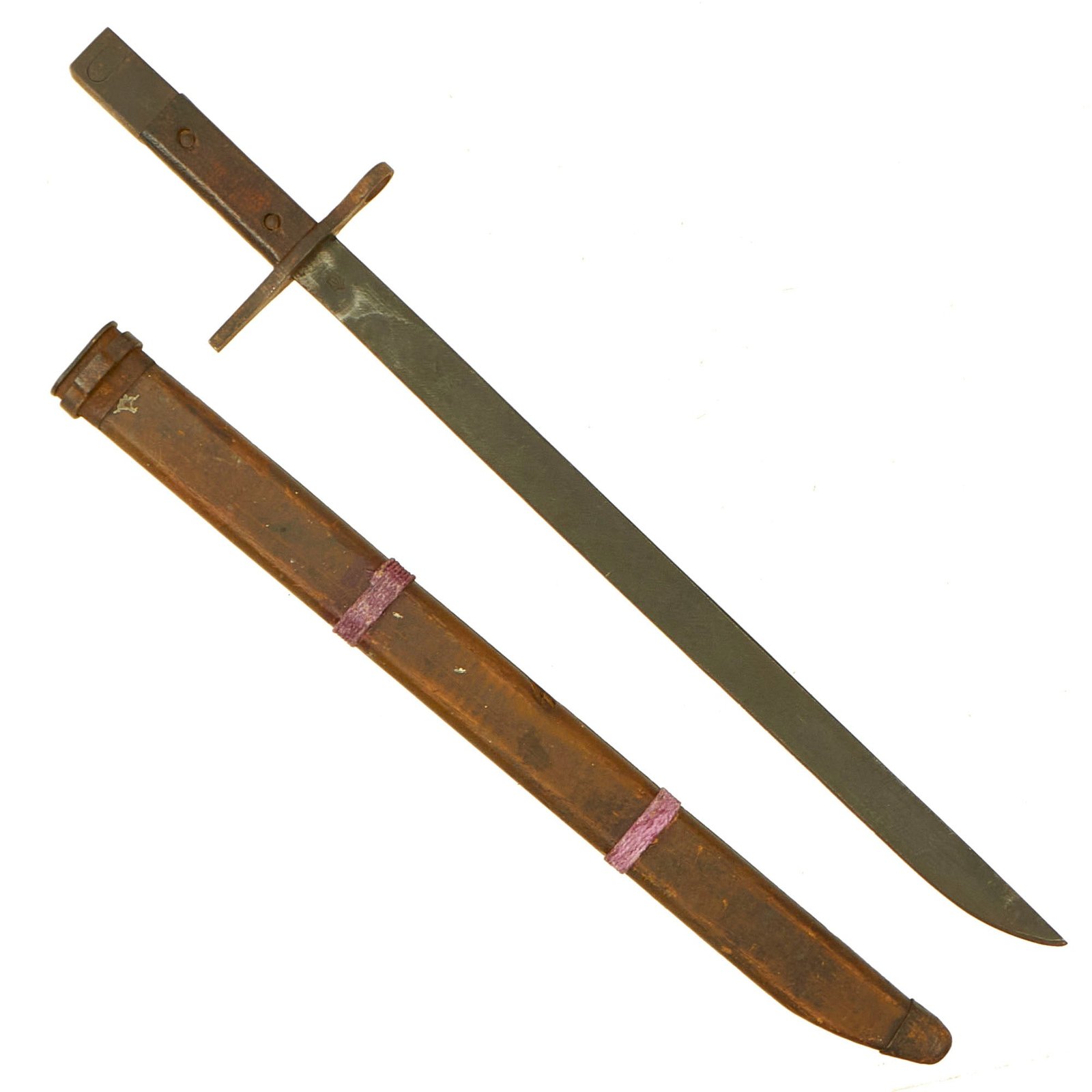 Buy Original Japanese Late WWII Arisaka Type 30 Last Ditch Bayonet with Wood Scabbard by Jinsen Rikugun Zoheisho Arsenal | Original Firearms Antique For Sale