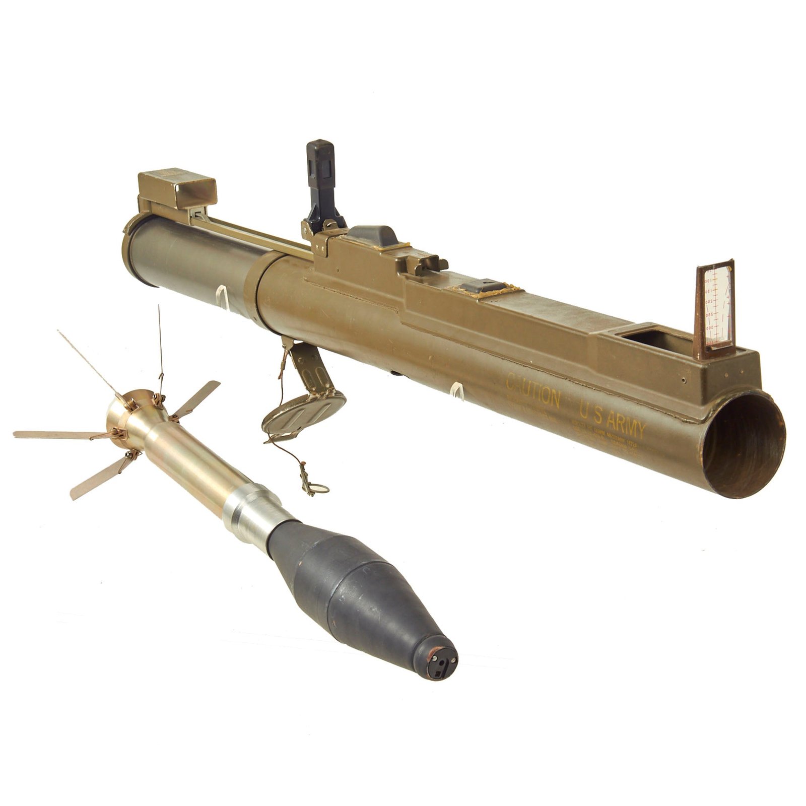 Buy Original U.S. Vietnam War Complete M72A1 Light Anti-Armor Weapon “LAW” Tube With Inert Rocket - Dated 1967 - INERT | Original Firearms Antique For Sale