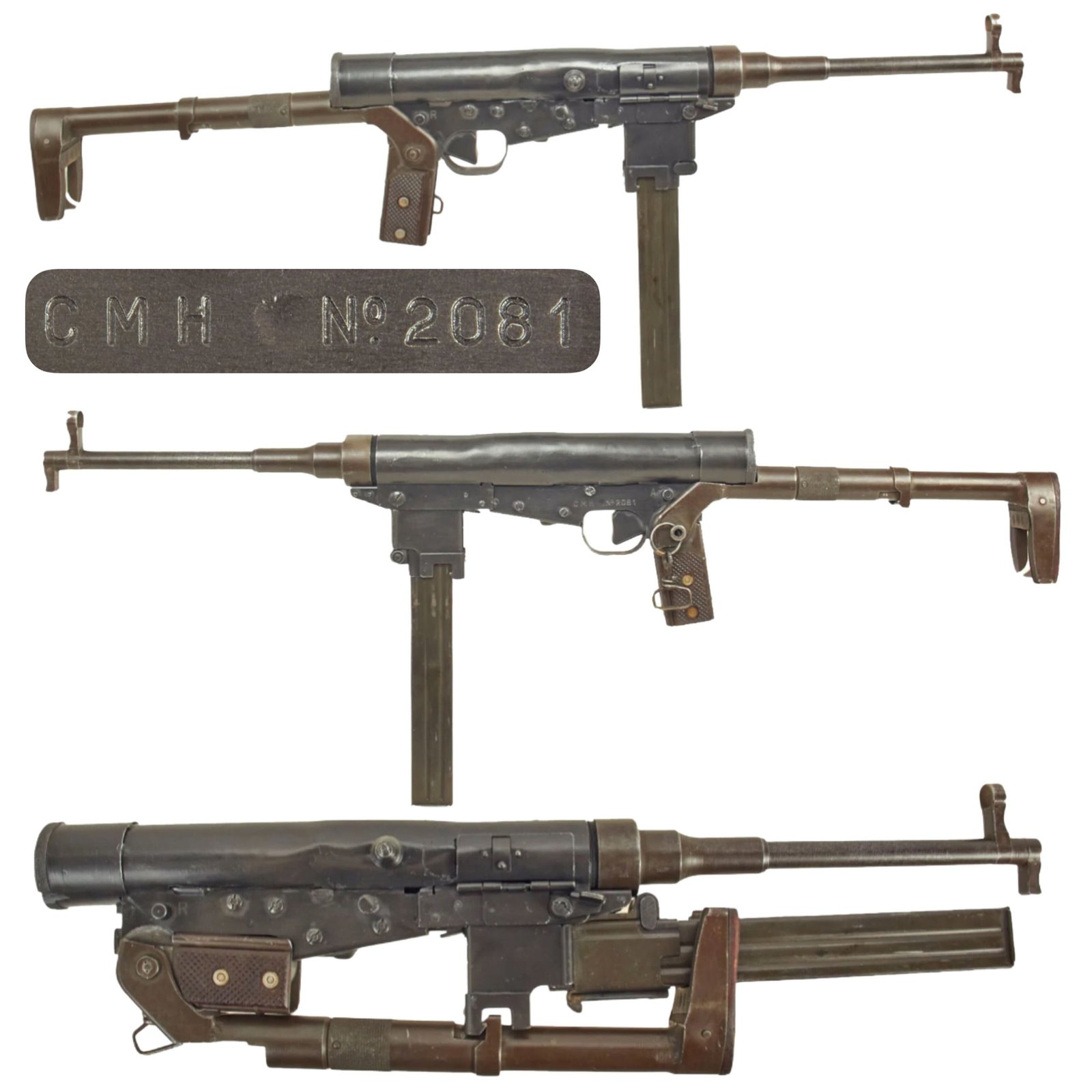 Buy Original Cold War French Hotchkiss Type Universal Display Submachine Gun with Magazine - Serial 2081 | Original Firearms Antique For Sale