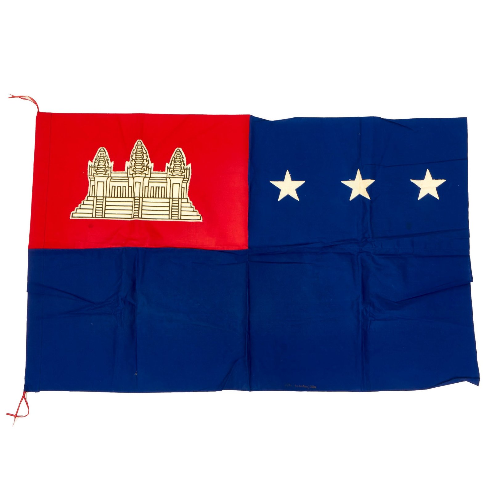 Buy Original Cambodia Vietnam War Flag of the Khmer Republic (1970 - 1975) - 30" x 47” | Original Firearms Antique For Sale