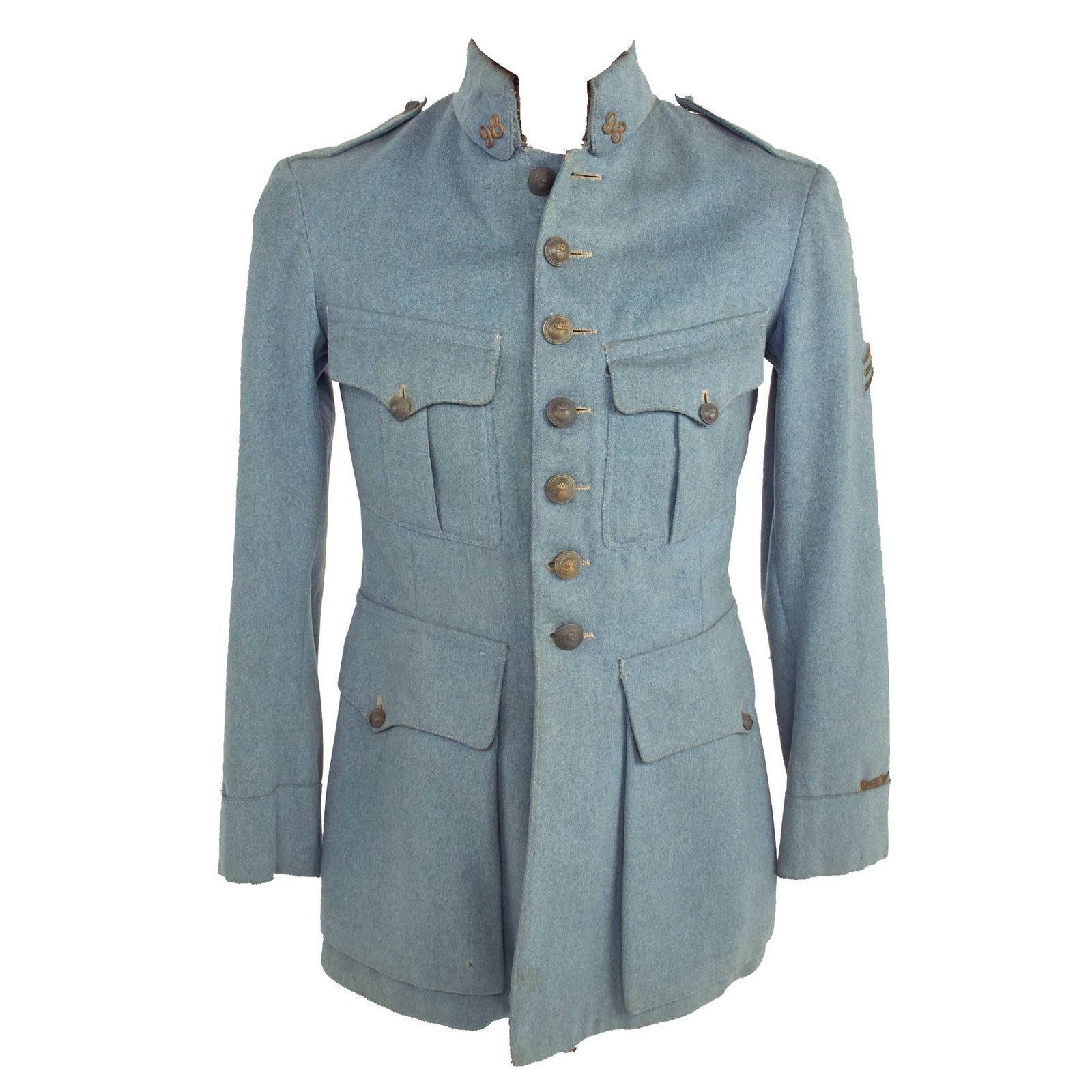 Buy Original French WWI Pattern 1915 Horizon Blue 98th Territorial Infantry Division Lieutenant’s Uniform | Original Firearms Antique For Sale