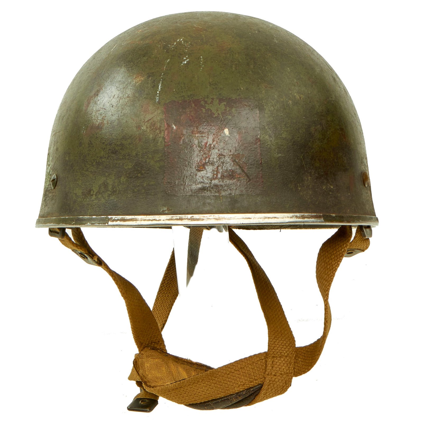 Buy Original British Suez Crisis Operation Musketeer Era MKII HSAT Paratrooper Helmet With Tactical Markings - Dated 1955 | Original Firearms Antique For Sale
