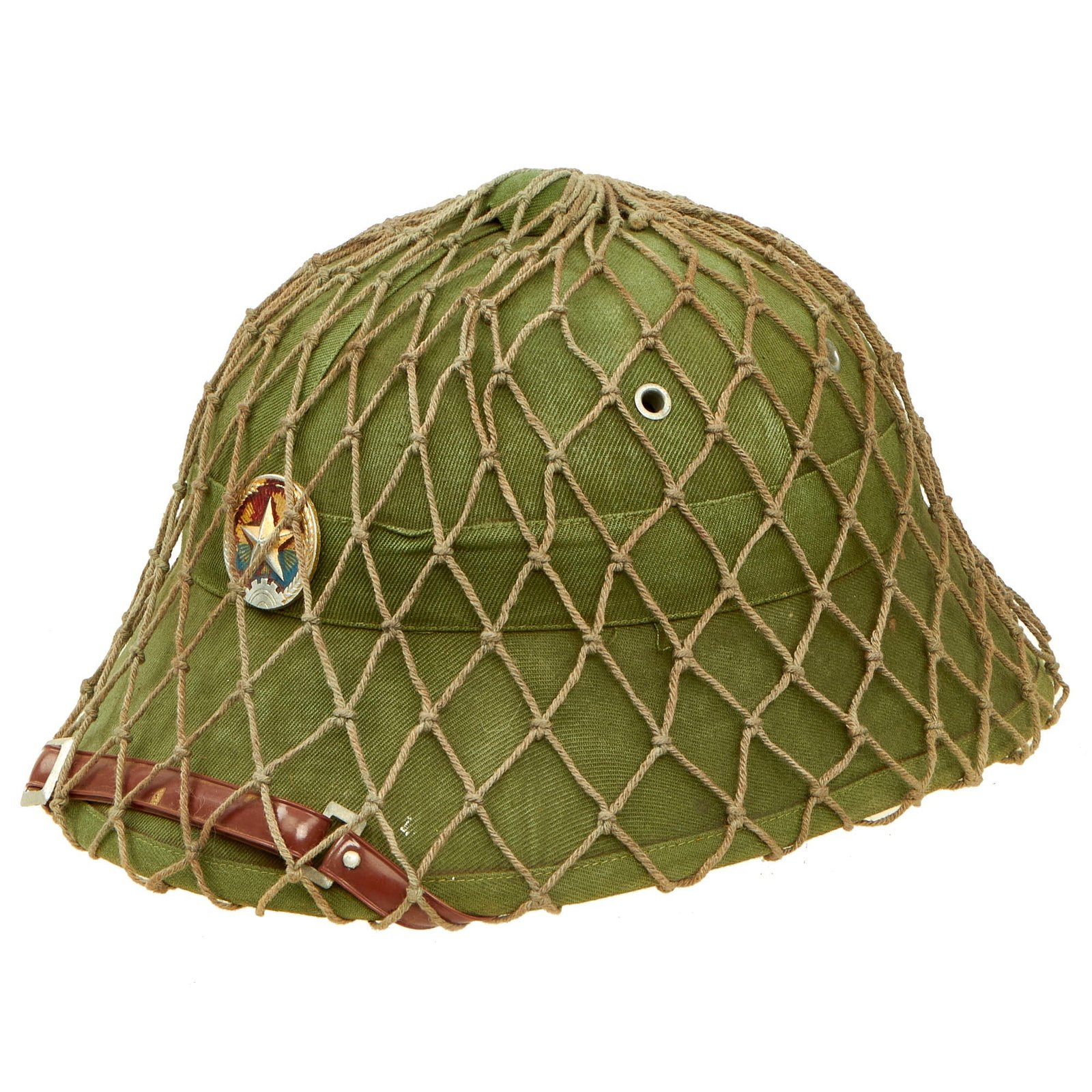 Buy Original Vietnam War North Vietnamese Army Late War “High Dome” Mu Coi Netted Pith Helmet | Original Firearms Antique For Sale