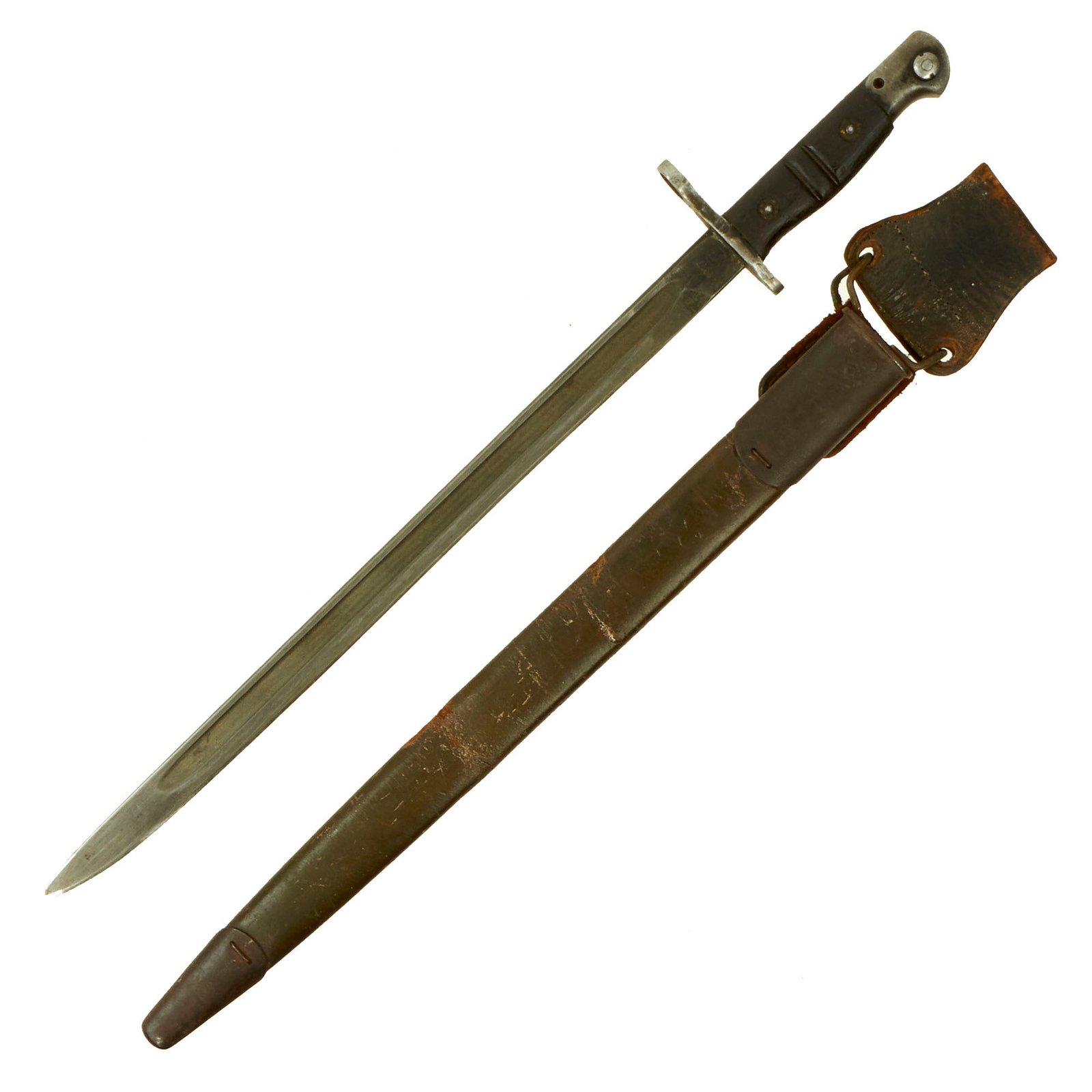 Buy Original U.S. WWI M1917 Trench Gun Bayonet by Remington with First Pattern Scabbard & Belt Loop | Original Firearms Antique For Sale
