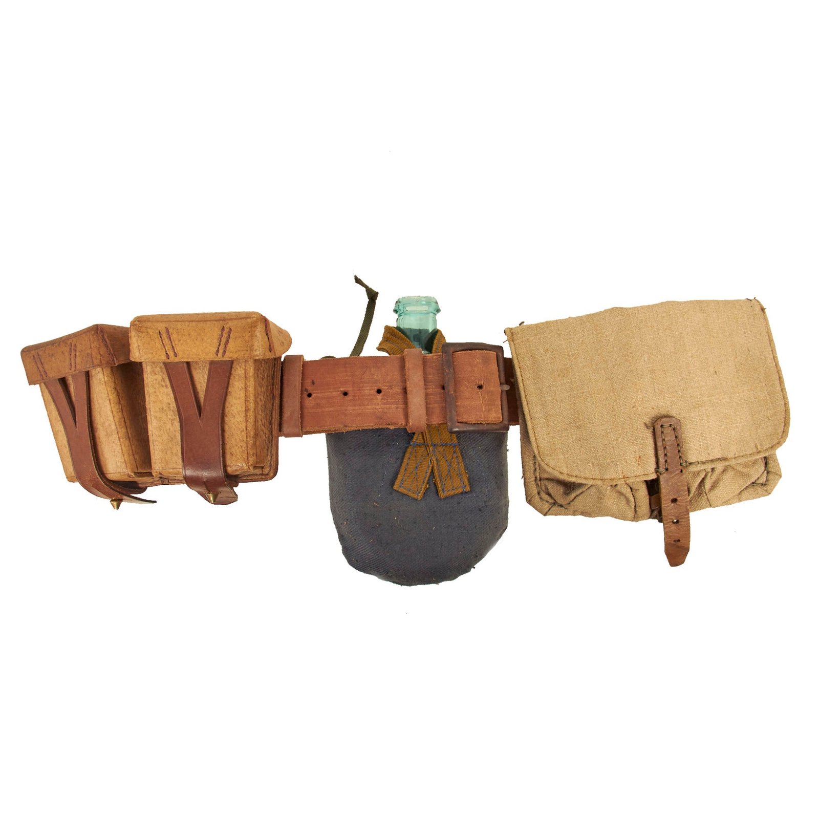 Buy Original Soviet WWII Infantry Rifleman's Belt Rig with Glass Canteen - Wartime Marked and Dated | Original Firearms Antique For Sale