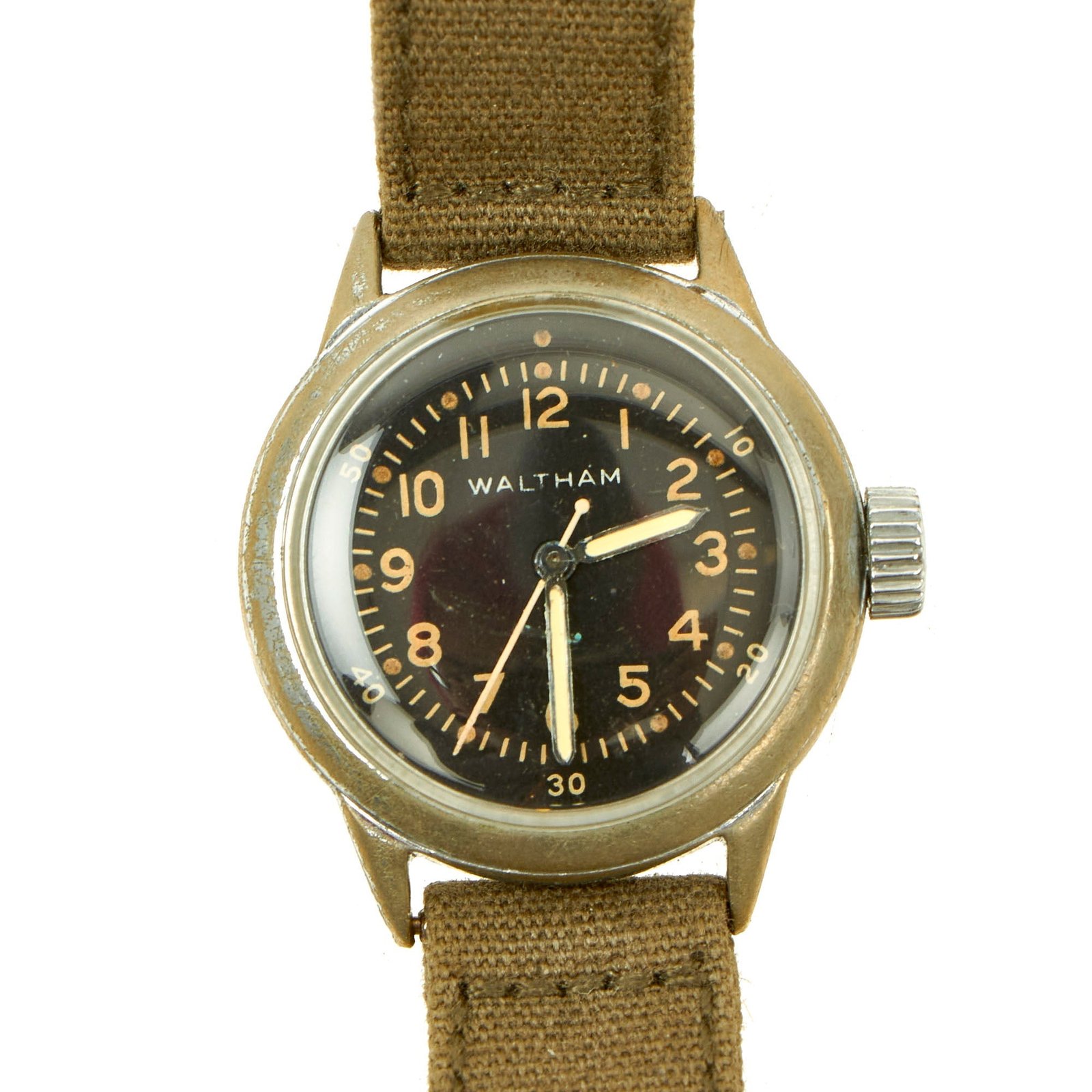 Buy Original U.S. WWII 1944 Dated Type A-11 US Army Wrist Watch by Waltham - Fully Functional | Original Firearms Antique For Sale