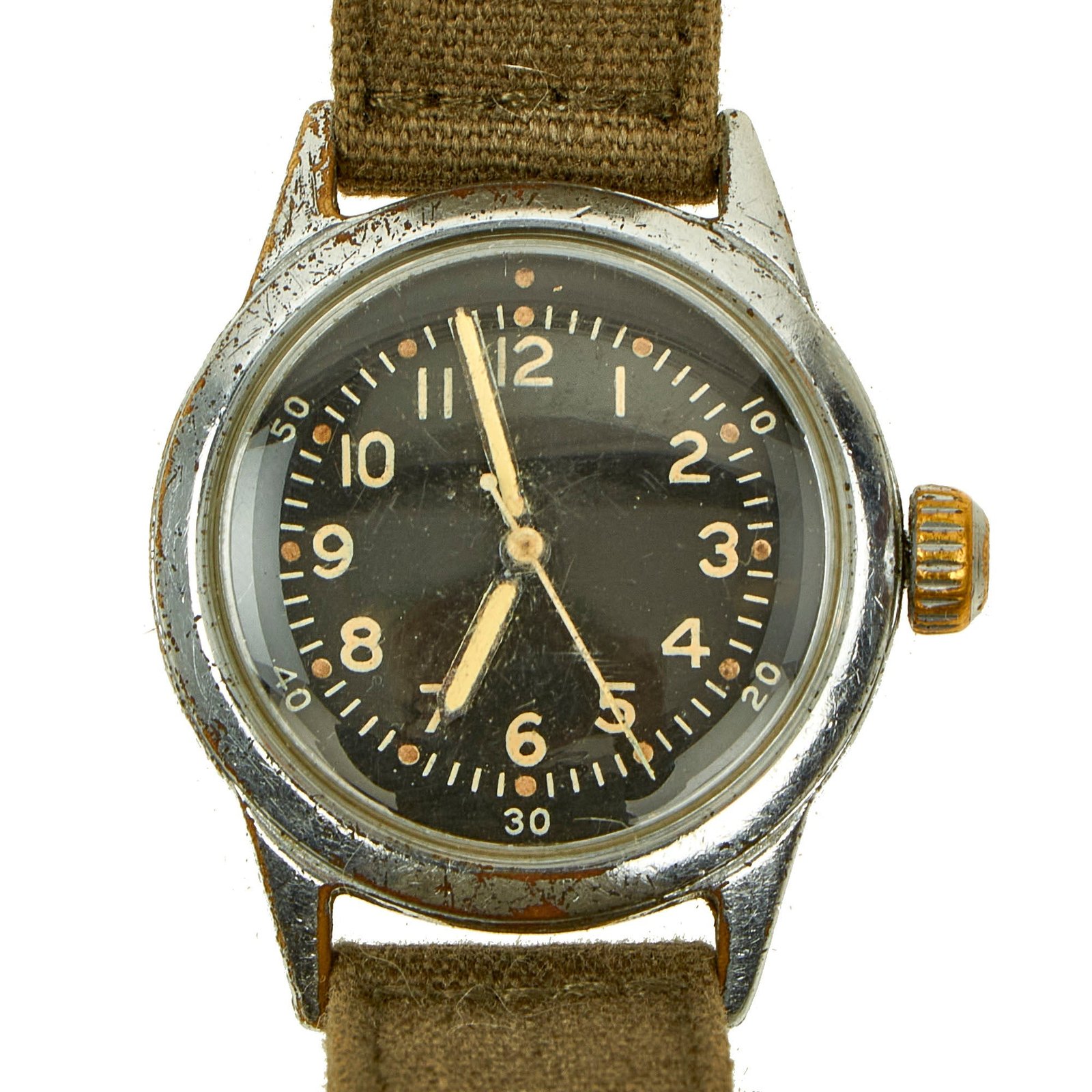 Buy Original U.S. WWII 1943 Type A-11 USAAF Wrist Watch by Bulova - Fully Functional | Original Firearms Antique For Sale